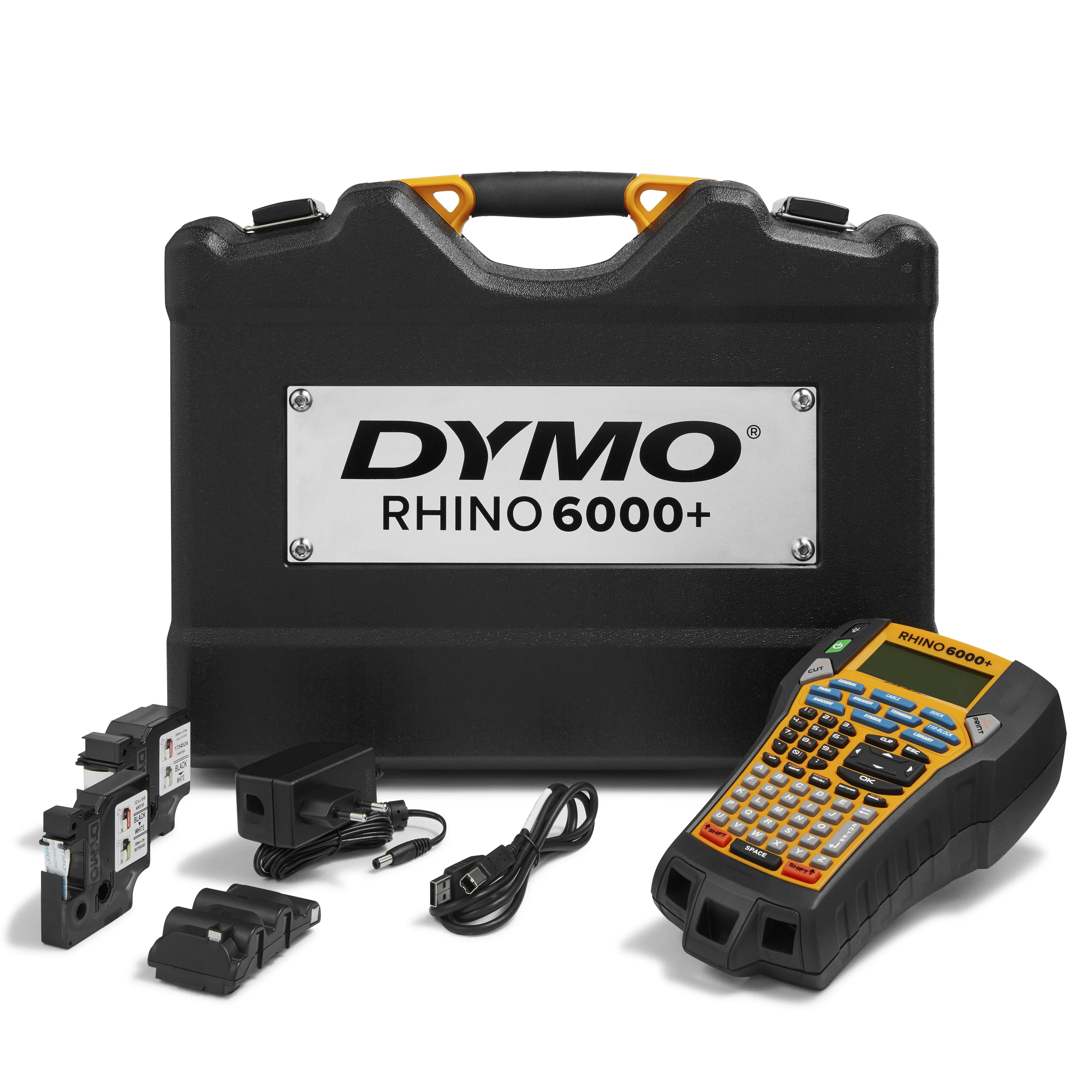 DYMO Rhino 6000+ Industrielles Etikettiergerät im stabilen Hartschalenkoffer | Tragbares Beschriftungsgerät für Industrie und Handwerk mit PC-Anbindung
