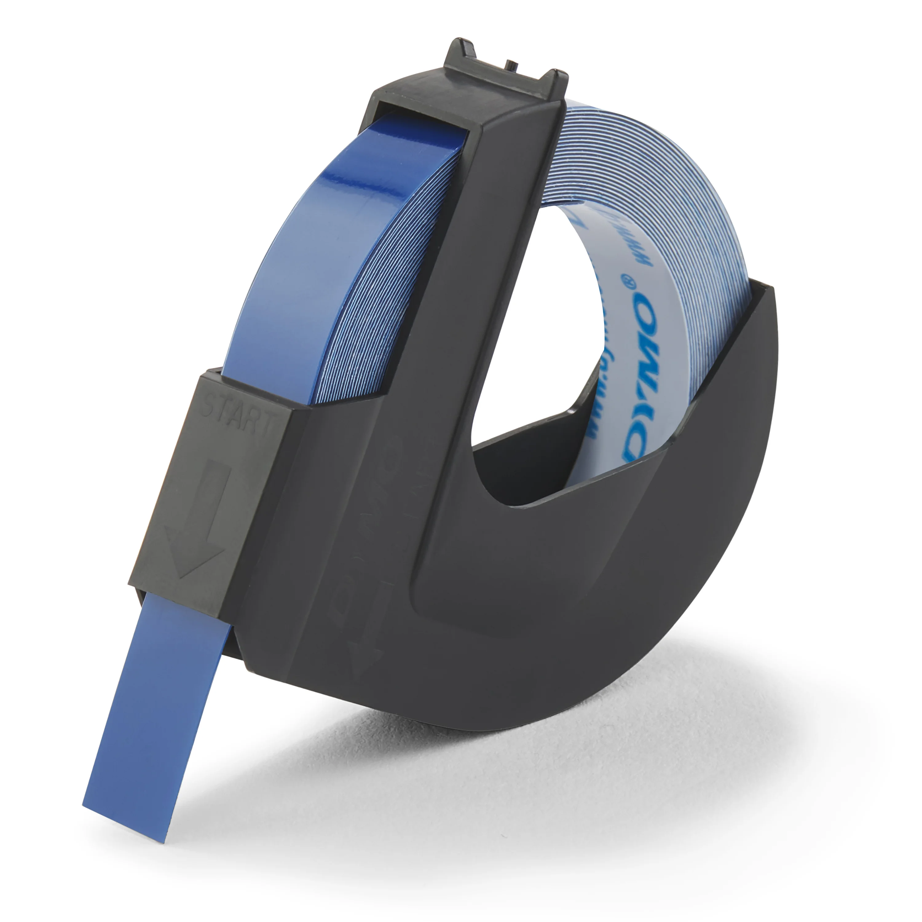 DYMO Original Prägeband | 3D weiß auf blau | 9 mm x 3 m | selbstklebendes Kunststoff Etikettenband | für Junior & Omega Beschriftungsgerät | 1 Stück