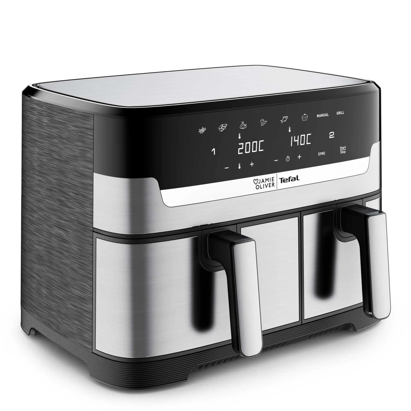 Tefal Jamie Oliver EY90JDE1 Fritteuse Doppel 8,3 l Eigenständig Heißluftfritteuse Edelstahl