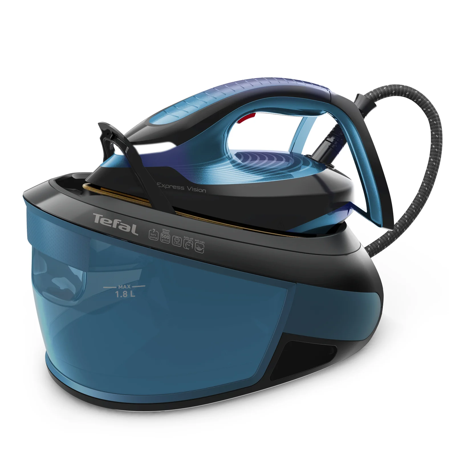 Tefal Express Vision SV8151 2800 W 1,8 l Durilium AirGlide Autoclean soleplate Blau, Schwarz