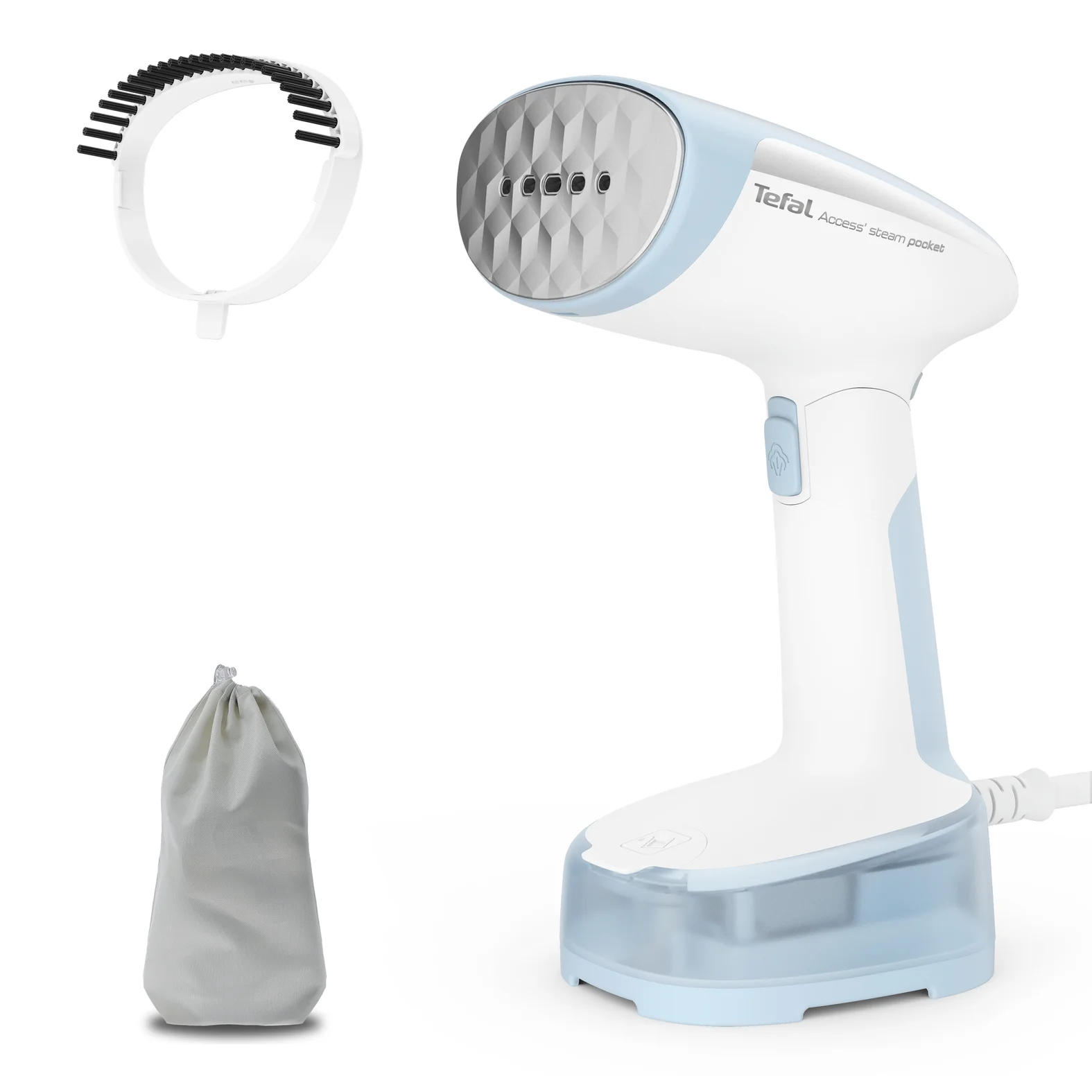 Tefal Access Steam Pocket DT3041 Tragbare Dampfbürste 1300 W Blau, Weiß