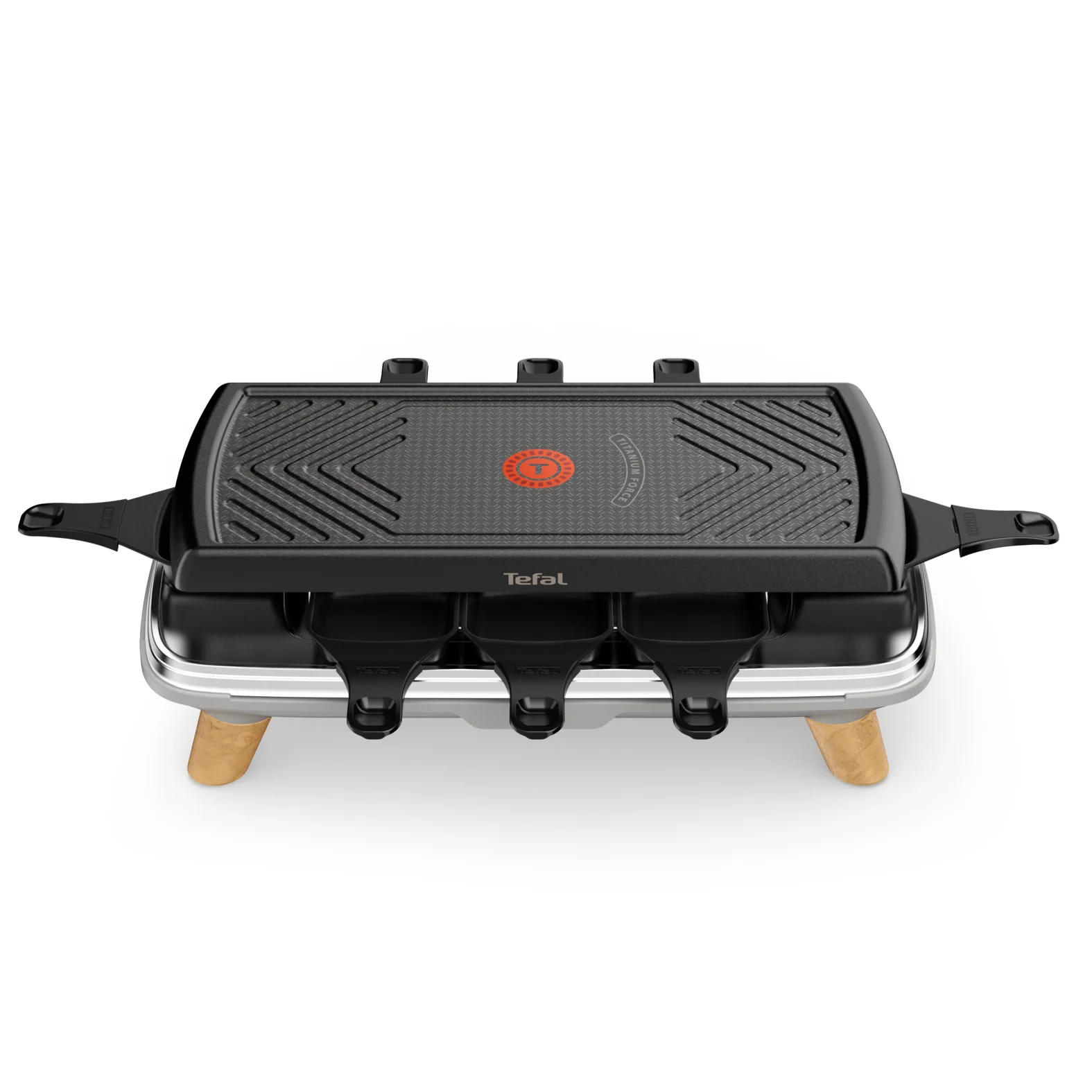 Tefal RE610D Raclette Grill 8 Person(en) 1350 W Schwarz, Edelstahl, Holz