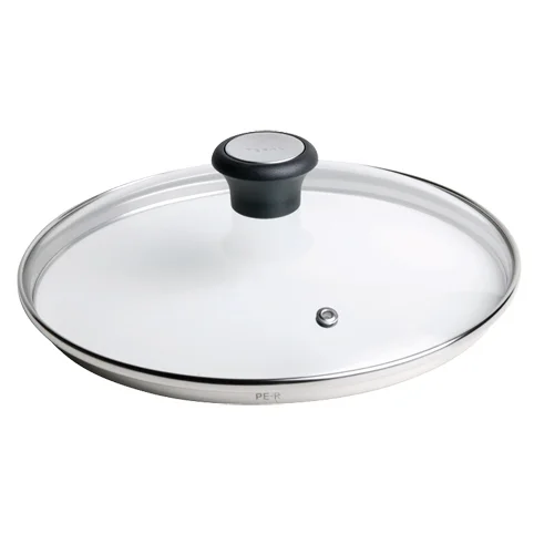 Tefal 28097612 Deckel Rund Schwarz, Edelstahl, Transparent
