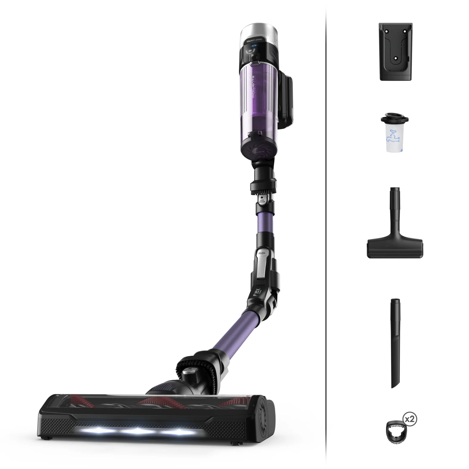 Rowenta RH2039 2-in-1-Stabstaubsauger Akku Trocken Beutellos 0,4 l 250 W Schwarz, Violett