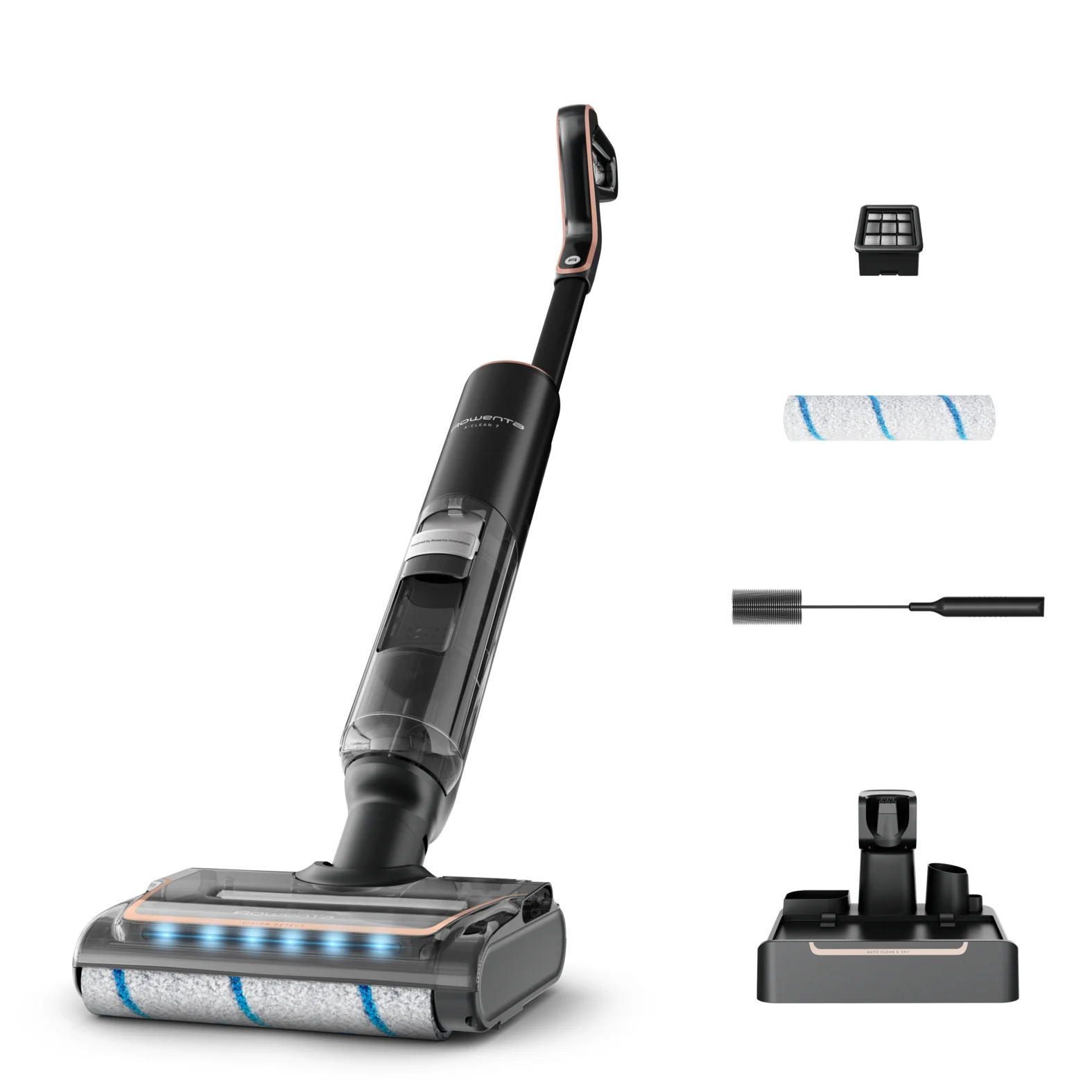 Rowenta X-Clean 7 GZ5736E0 Stabstaubsauger/Elektrischer Besen 2-in-1-Stabstaubsauger Akku Trocken&Nass Beutellos Schwarz