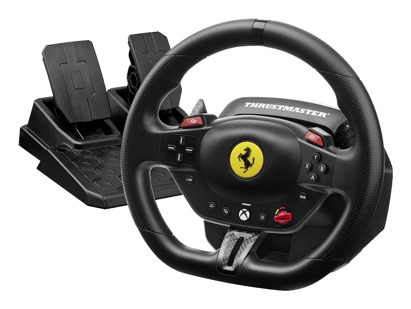 Thrustmaster T98 Ferrari 296 GTS Schwarz USB Lenkrad + Pedale Analog / Digital PC, Xbox One, Xbox Series S, Xbox Series X, Xbox One X, Xbox One S