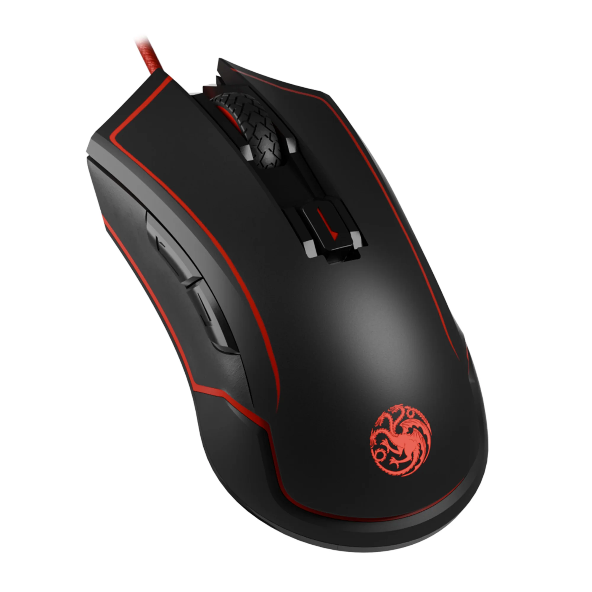 Lexip HBO Game of Thrones - Targaryen Maus Gaming Beidhändig RF Wireless + USB Type-C Optisch 4800 DPI