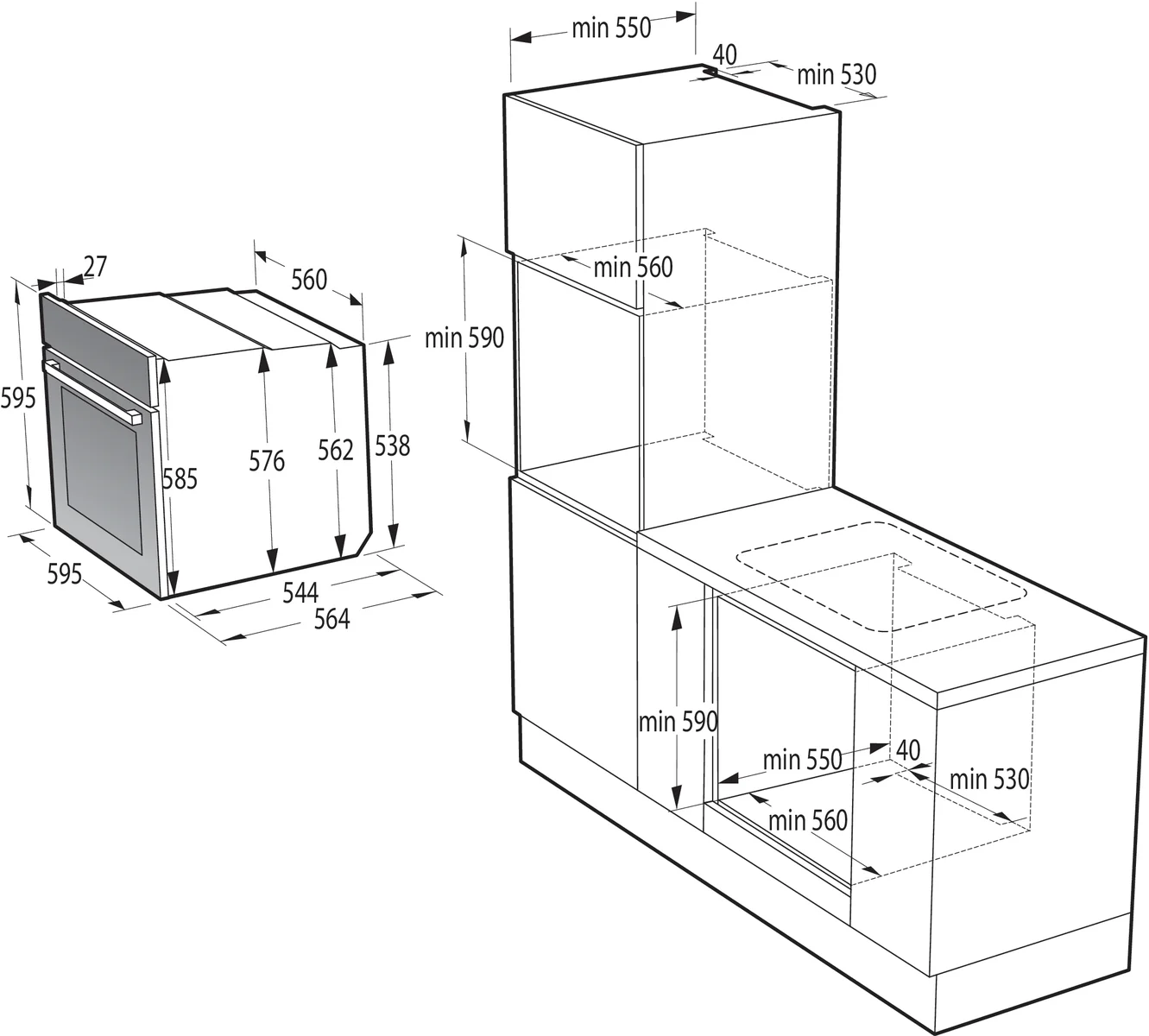 Gorenje BPS6737E14X Einbau-Backofen