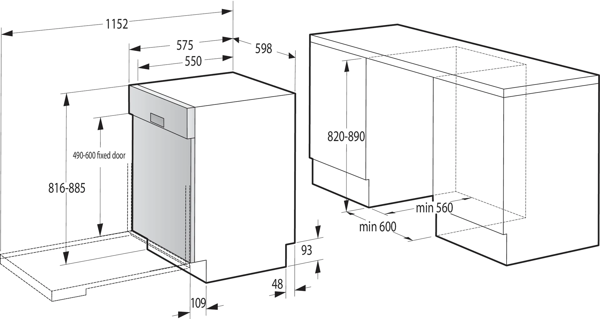 Gorenje GI643D90X teilintegrierter Geschirrspüler 60 cm