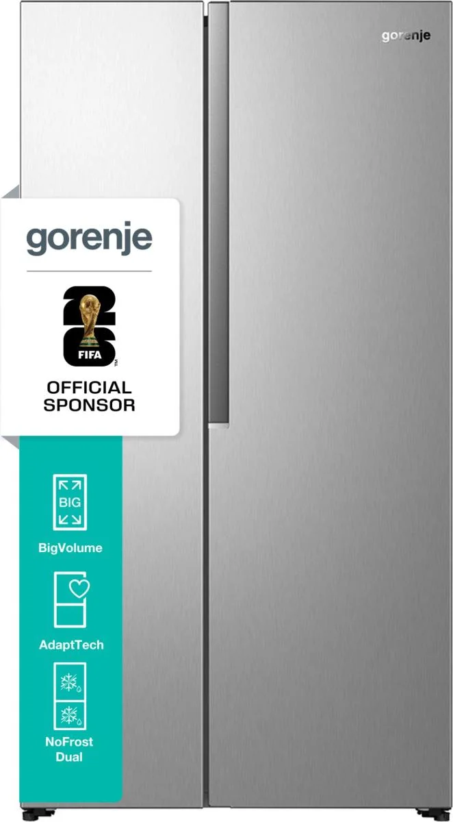 Gorenje G600 Freistehend Side-by-Side-Kühlschrank, 178.6 x 91.1 x 61.5 cm, Edelstahl
