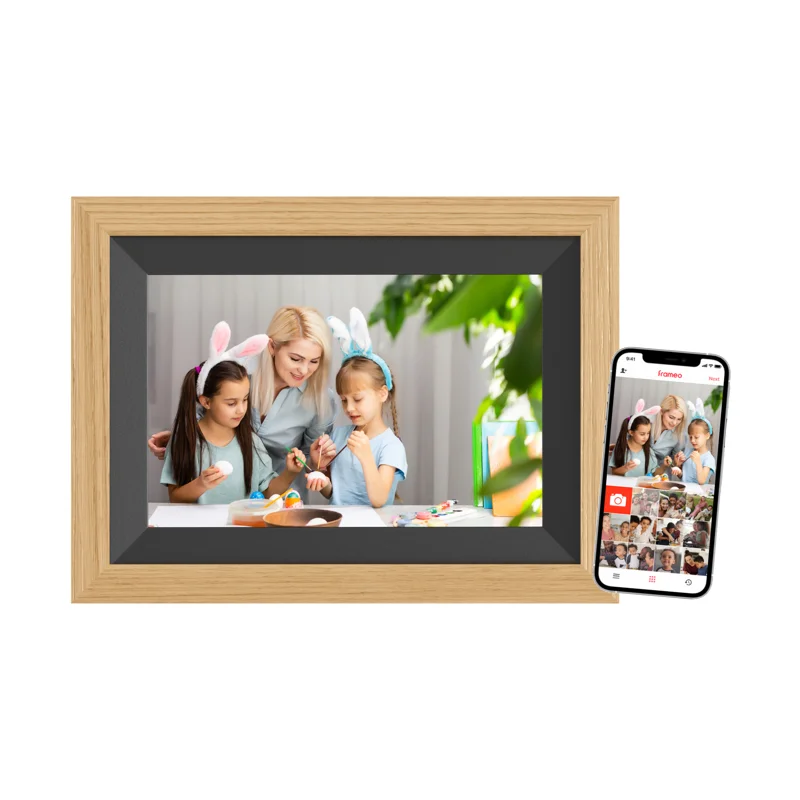 Braun DigiFrame 10B Digitaler Bilderrahmen Schwarz, Holz 25,6 cm (10.1") Touchscreen WLAN