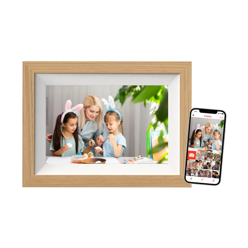 Braun DigiFrame 10W Digitaler Bilderrahmen Weiß, Holz 25,6 cm (10.1") Touchscreen WLAN