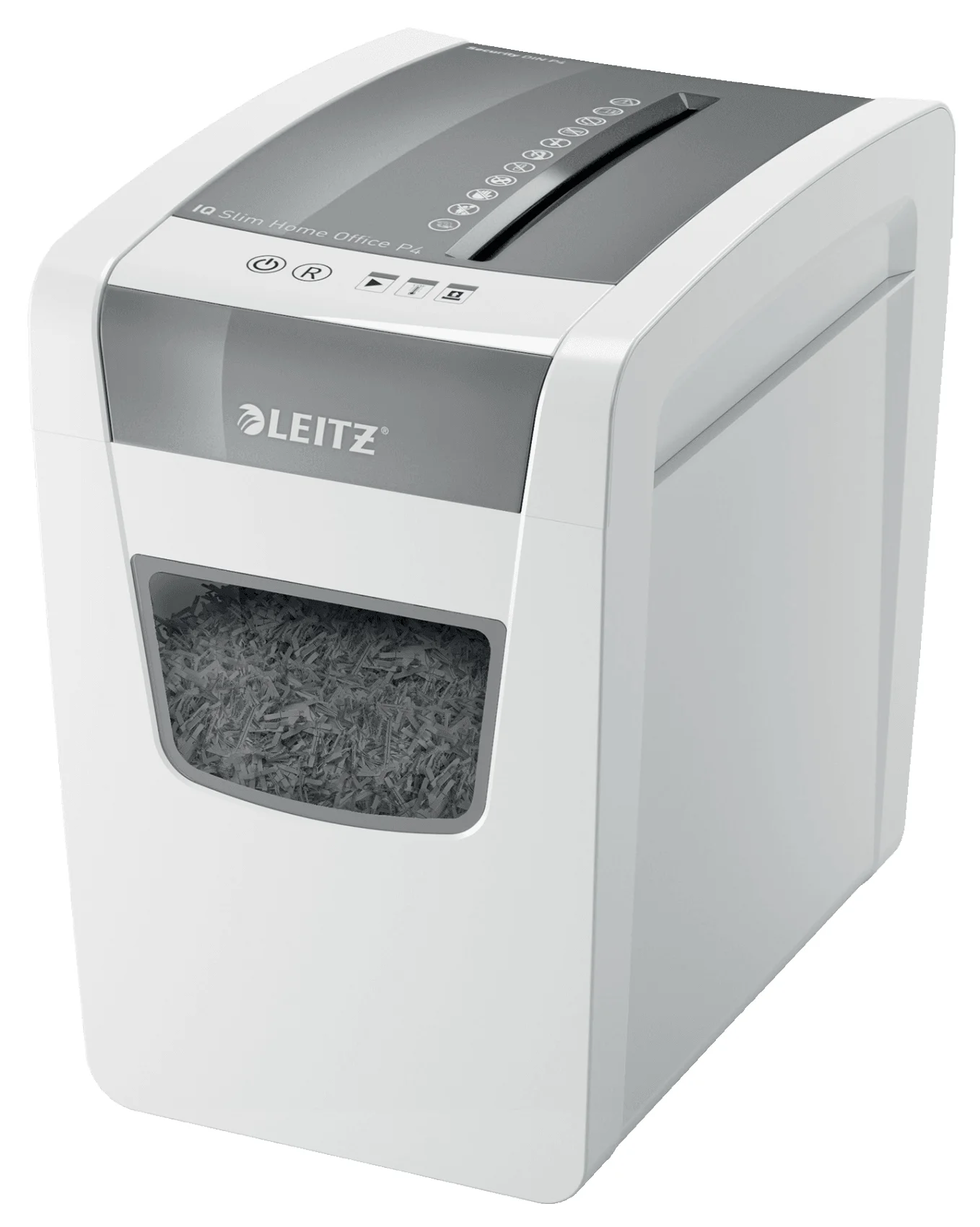 Leitz IQ Slim Office P-4 Aktenvernichter Kreuzschreddern 58 dB 22 cm Weiß
