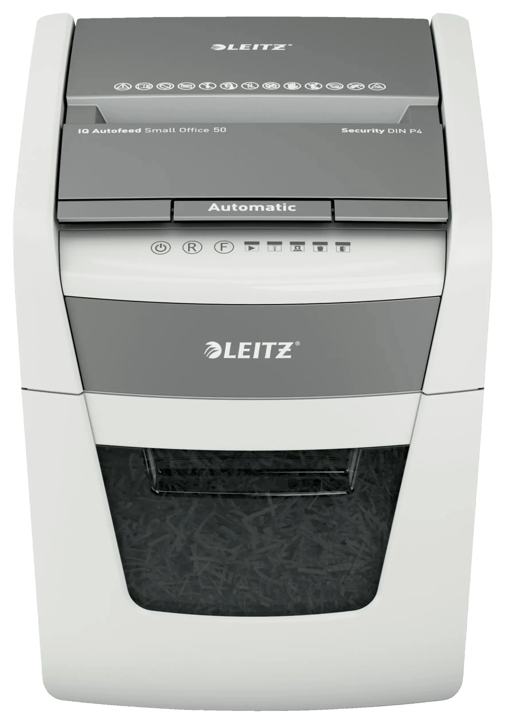 Leitz Autofeed 50X P4 Small Office Aktenvernichter Kreuzschreddern 55 dB 22 cm Weiß