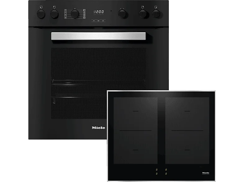 MIELE H 2457 IP OBSW + KM 7005 FR, Einbauherdset (Induktionskochfeld, A+, 76 l)