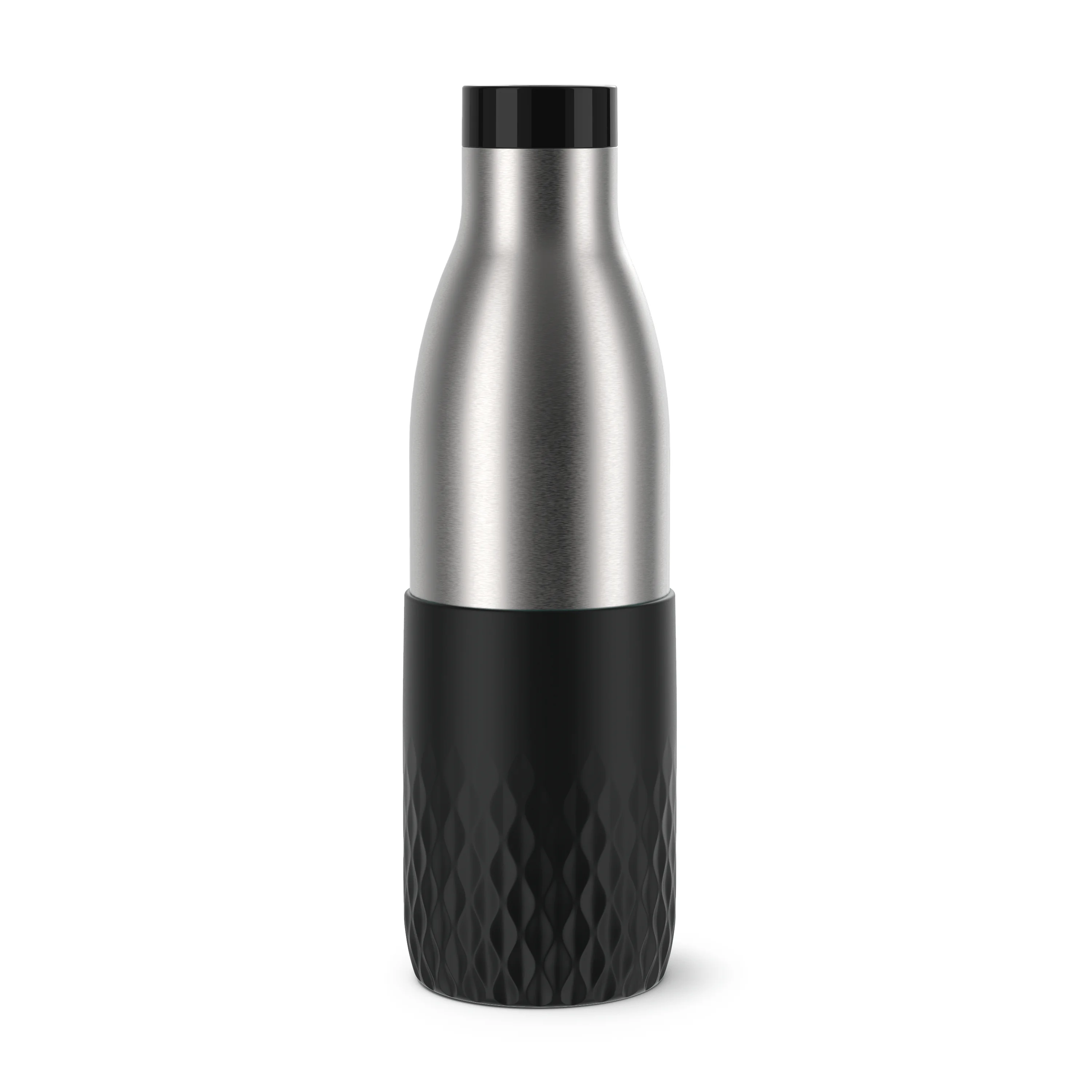 EMSA Bludrop Sleeve N3111100 Trinkflasche Tägliche Nutzung 700 ml Edelstahl Schwarz, Edelstahl