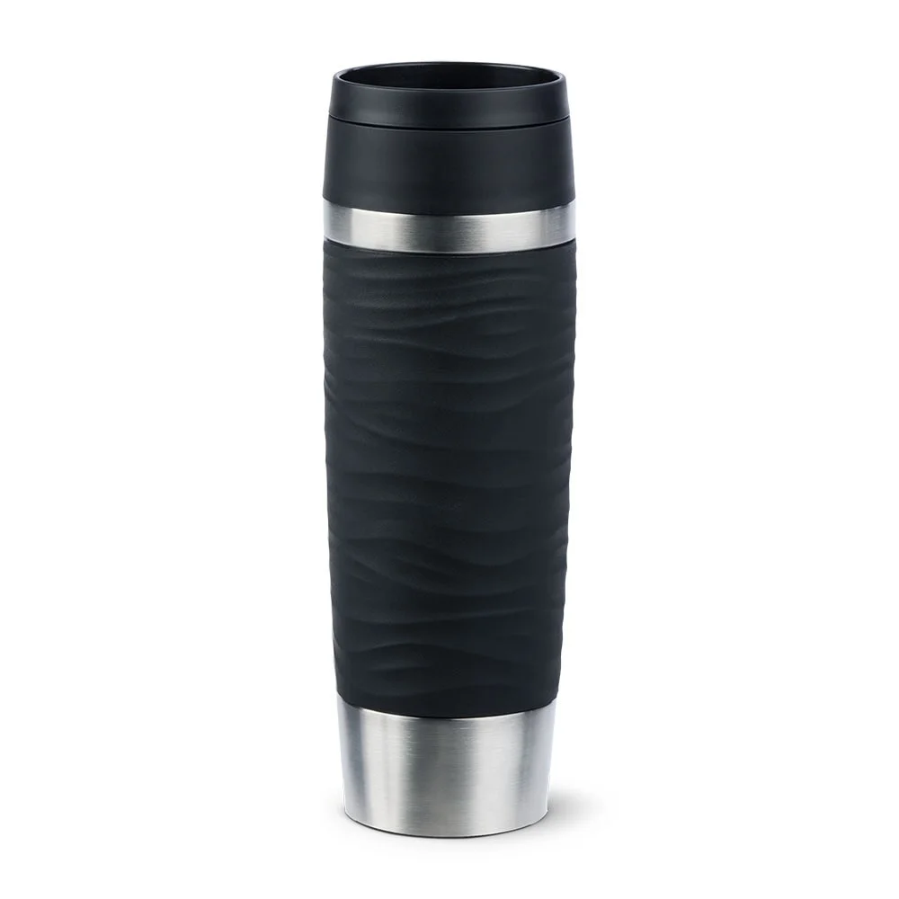 EMSA Travel Mug Waves Grande 500 ml Schwarz, Edelstahl