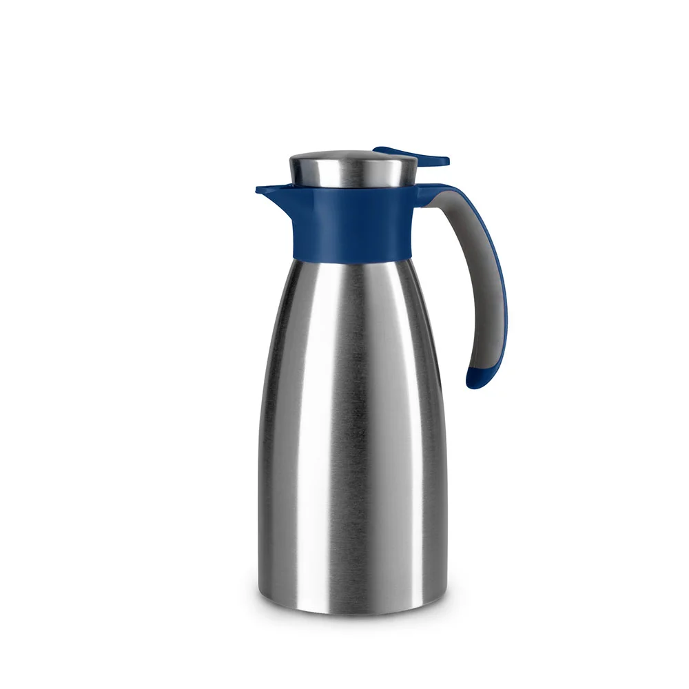 EMSA Soft Grip Einzelne Teekanne 1000 ml Blau, Edelstahl