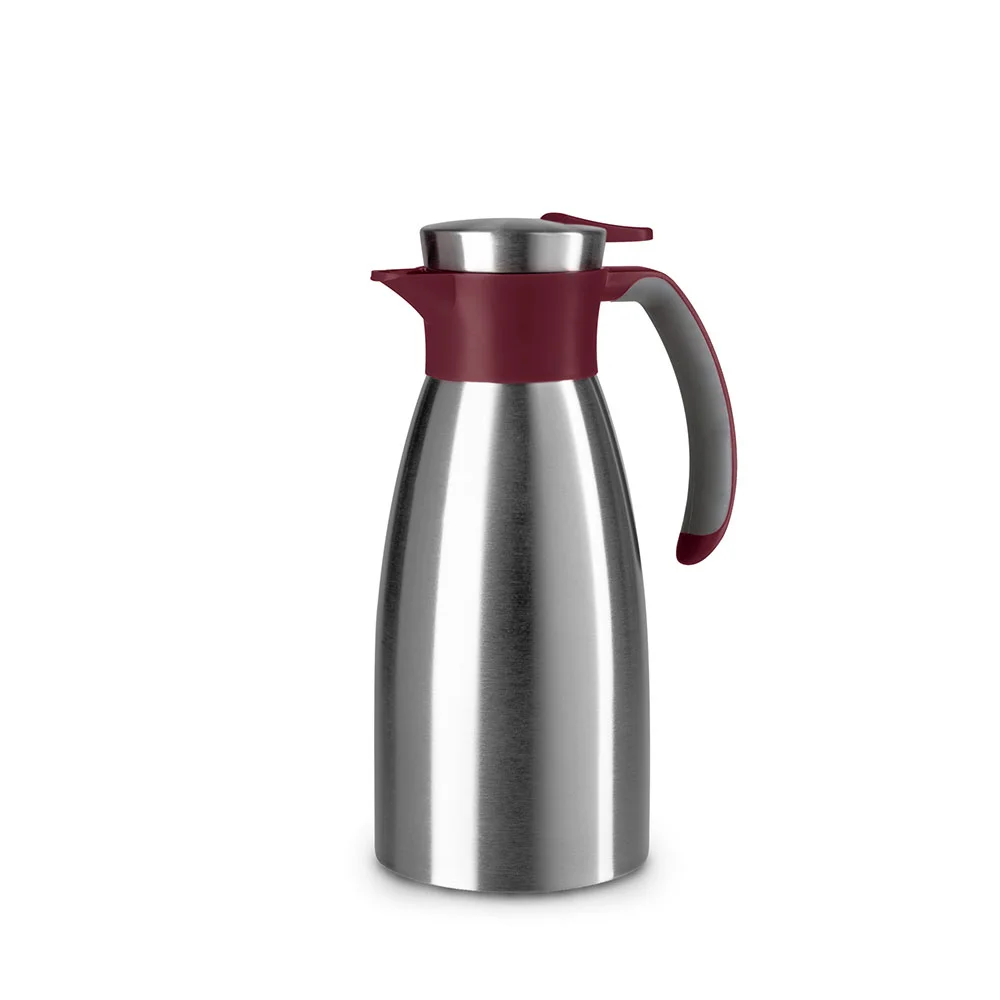 EMSA Soft Grip Einzelne Teekanne 1000 ml Bordeaux, Edelstahl