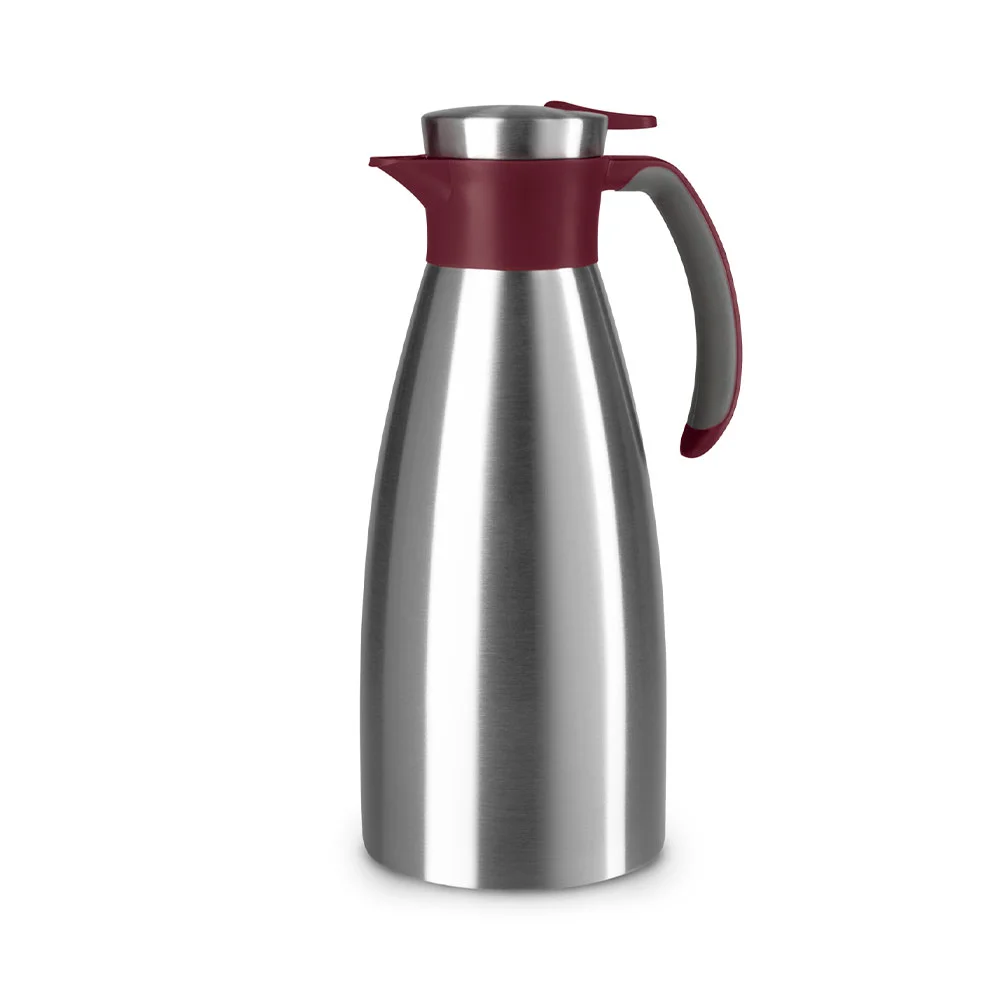 EMSA Soft Grip Einzelne Teekanne 1500 ml Burgund, Edelstahl