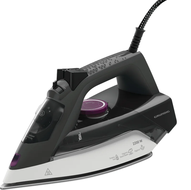 Grundig SI 4850 Dampfbügeleisen Keramik-Bügelsohle 2200 W Grau, Violett, Weiß