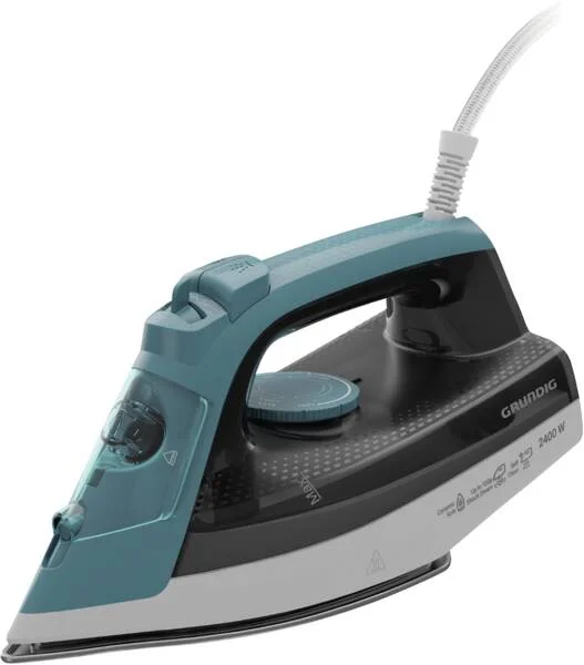 Grundig SI 3550 Trocken- & Dampfbügeleisen Keramik-Bügelsohle 2400 W Schwarz, Türkis, Weiß
