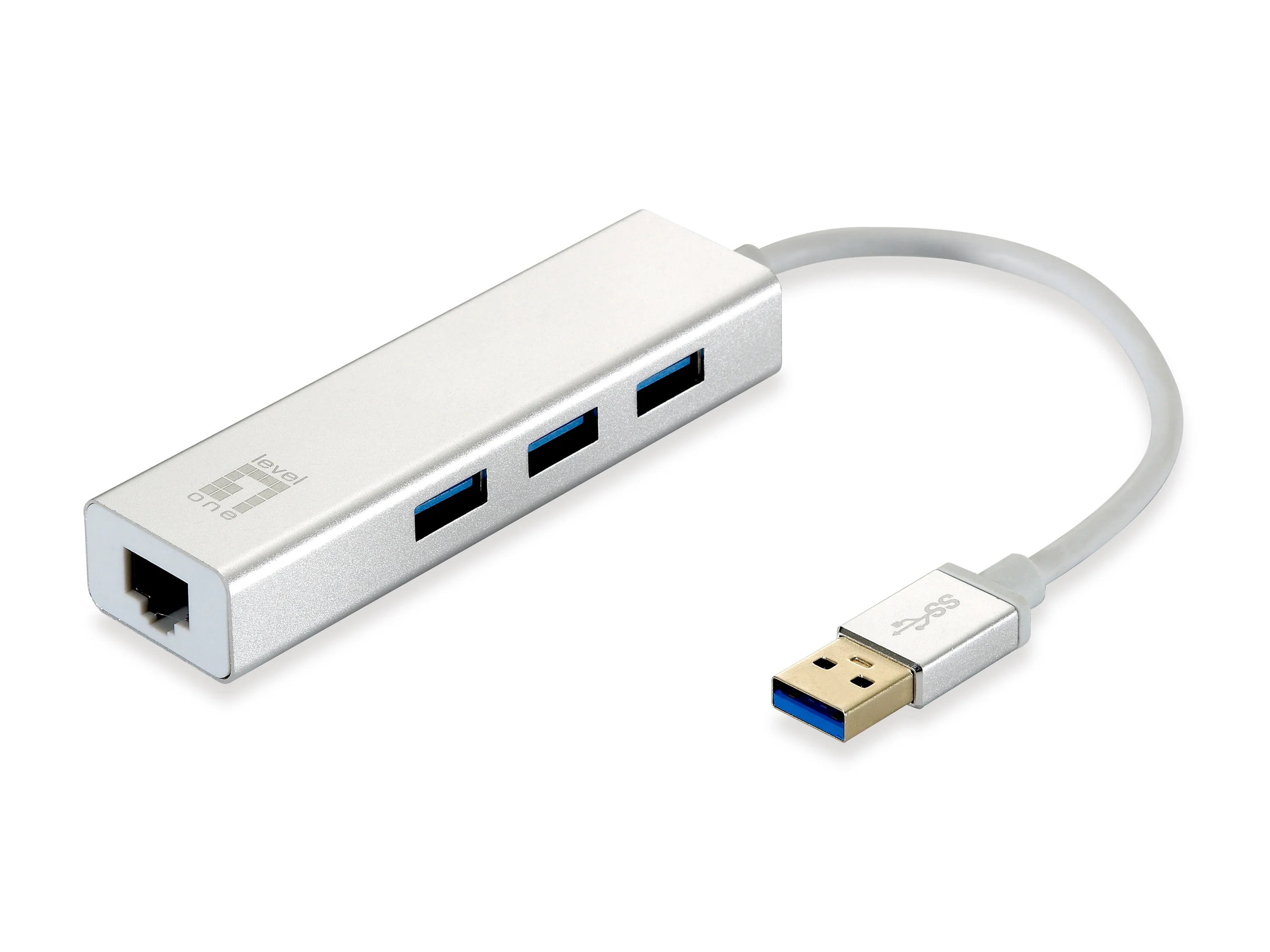 LevelOne USB-0503 Gigabit USB Netzwerkadapter mit USB Hub