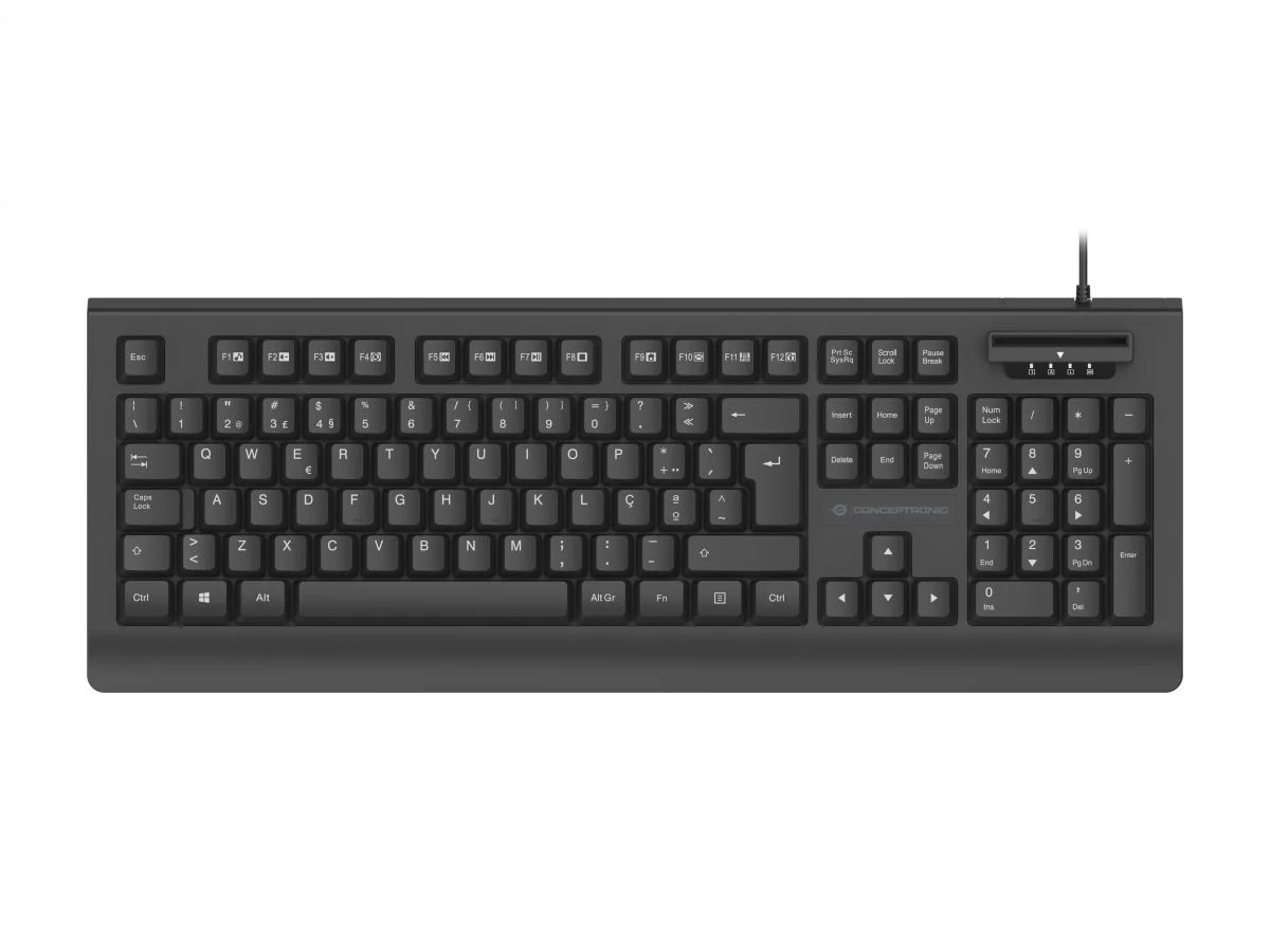 Conceptronic KAYNE01PT USB-Tastatur mit Smart ID-Kartenleser, Portugiesisches Layout