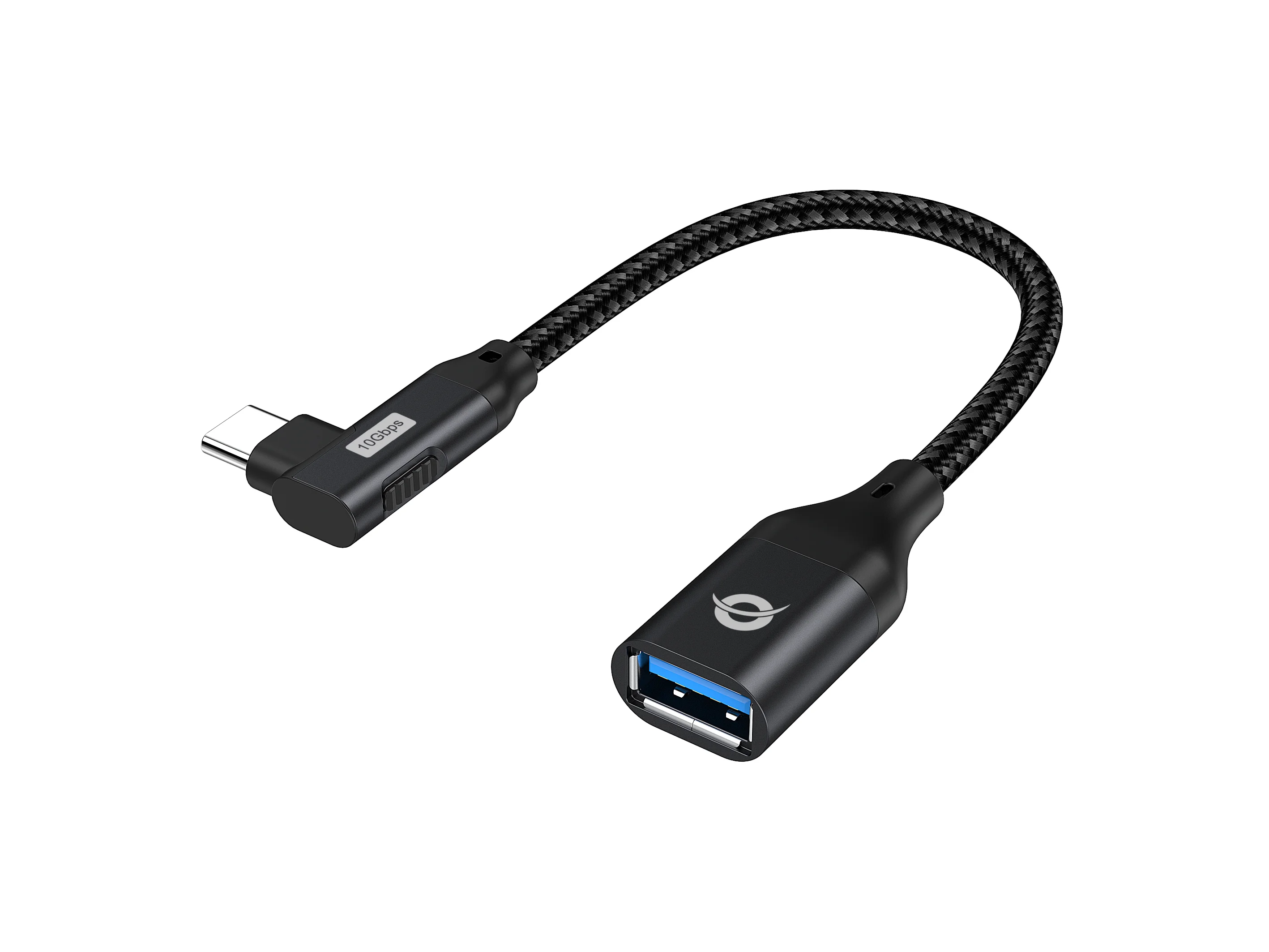 Conceptronic ABBY19B OTG-Adapter für USB 3.2 Gen 2 90° abgewinkeltes zu USB-A