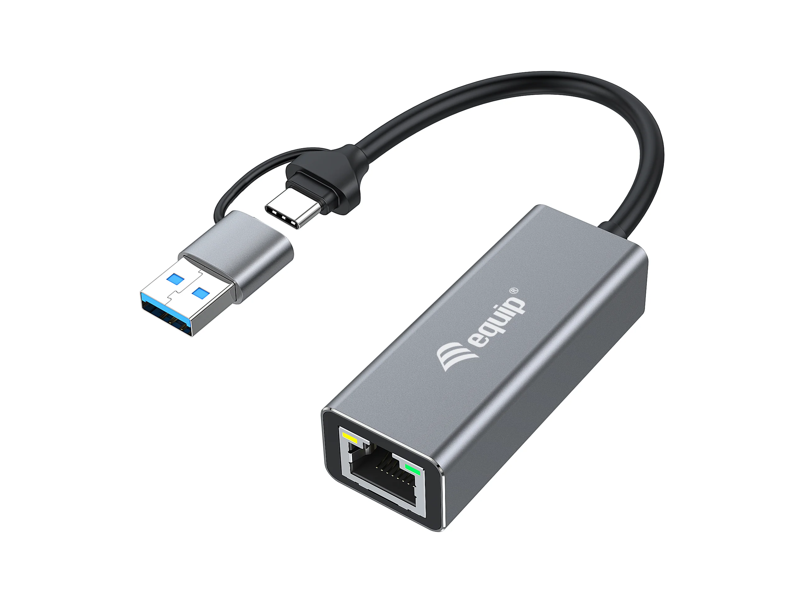 Equip USB-C auf 2,5 Gigabit Ethernet Netzwerk (USB-C+A) Adapter