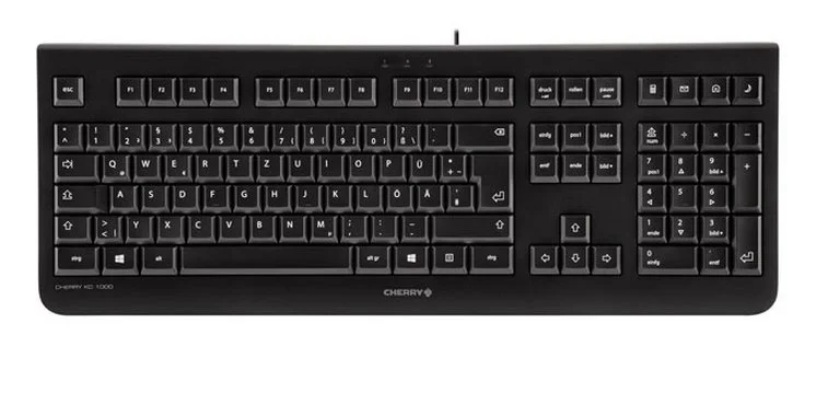 CHERRY KC 1000 Tastatur Büro USB QWERTY Spanisch Schwarz
