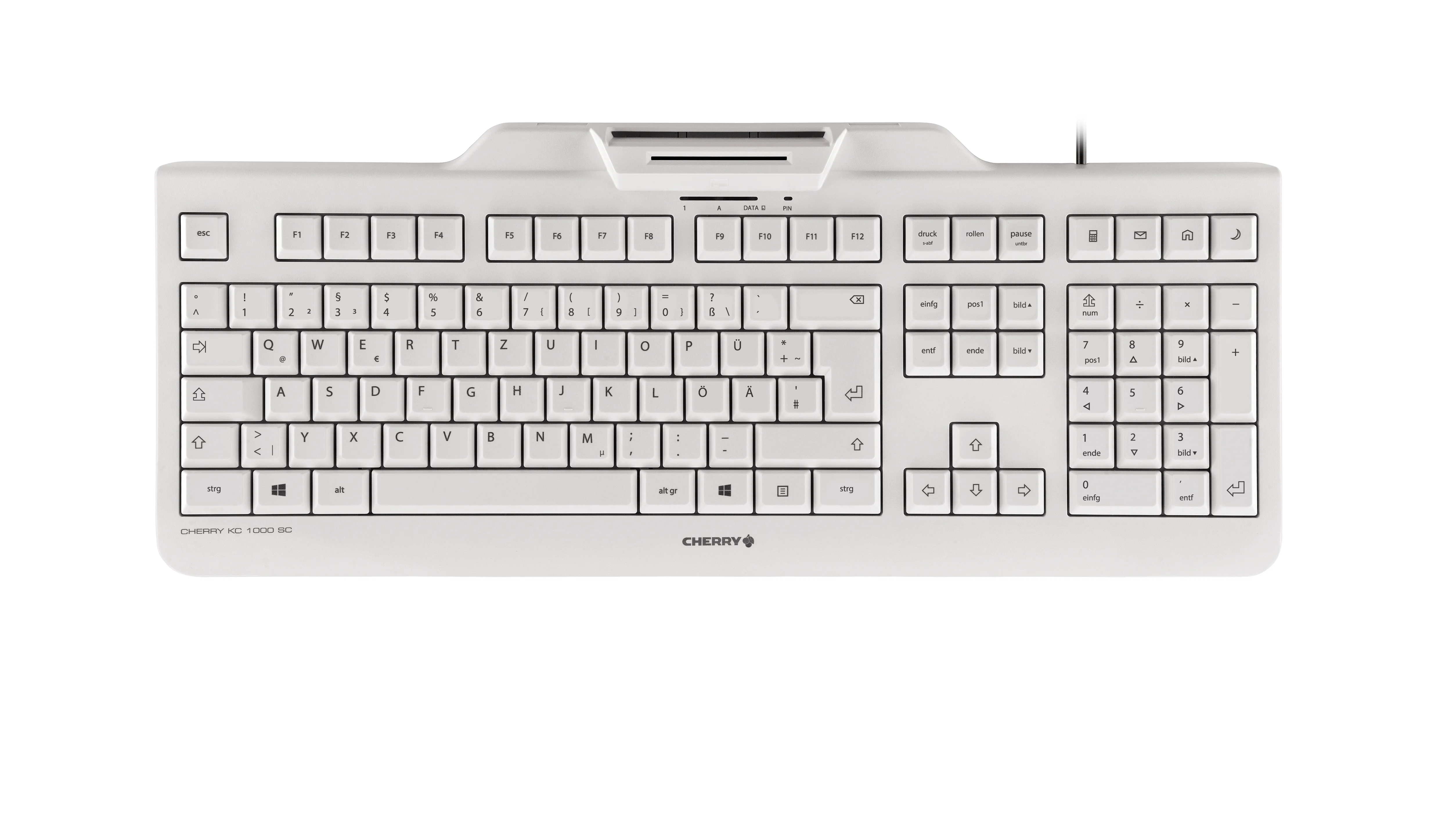 Contour Design KC 1000 SC Kabelgebundene Chipkarten Tastatur, Hell Grau, USB (QWERTZ - DE)