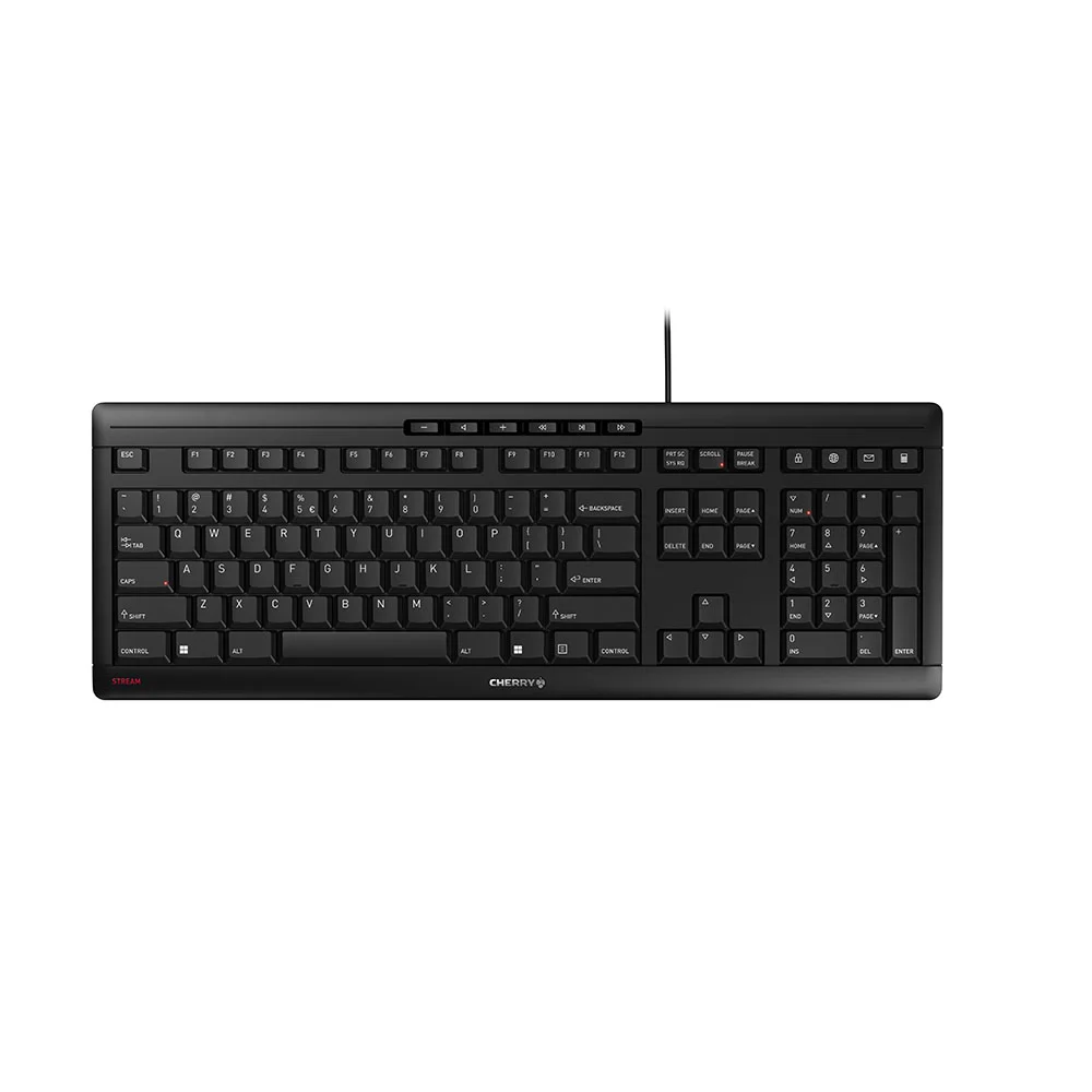 CHERRY STREAM Tastatur Büro USB QWERTY US Englisch Schwarz