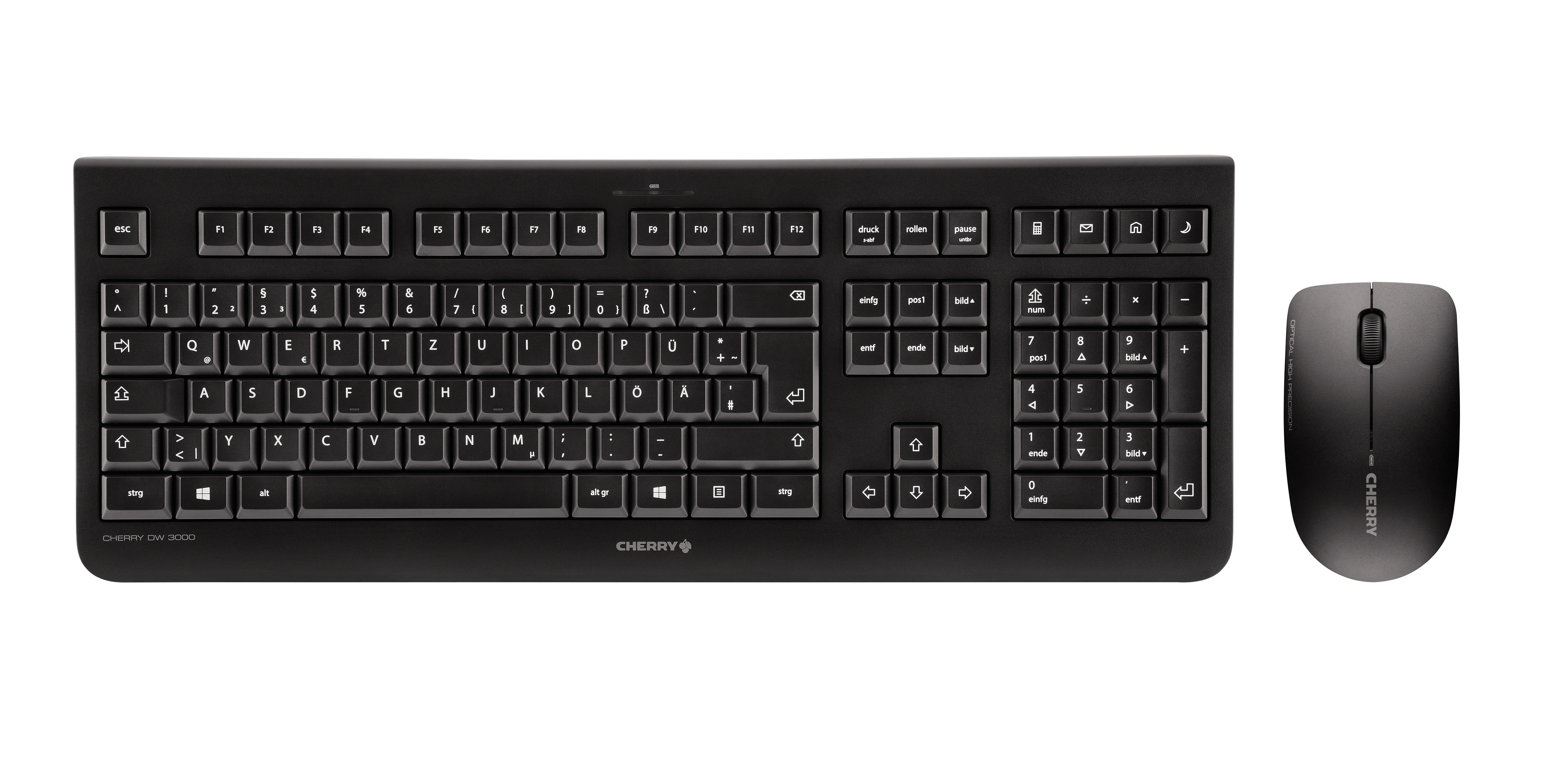 CHERRY DW 3000 Tastatur Maus enthalten Universal RF Wireless AZERTY Belgisch Schwarz