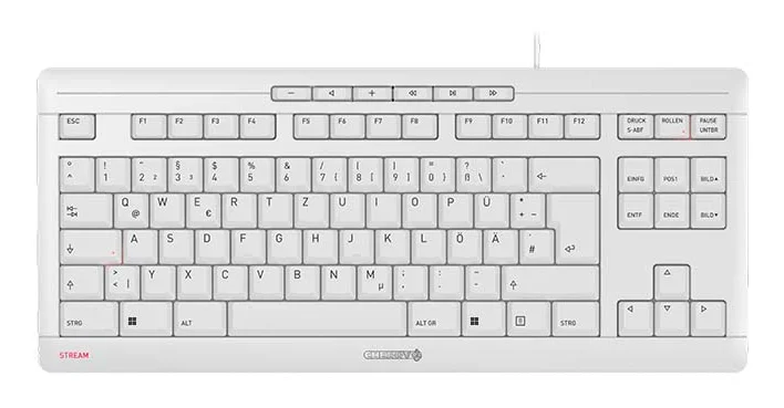 CHERRY STREAM KEYBOARD TKL Tastatur Universal USB QWERTZ Deutsch Weiß