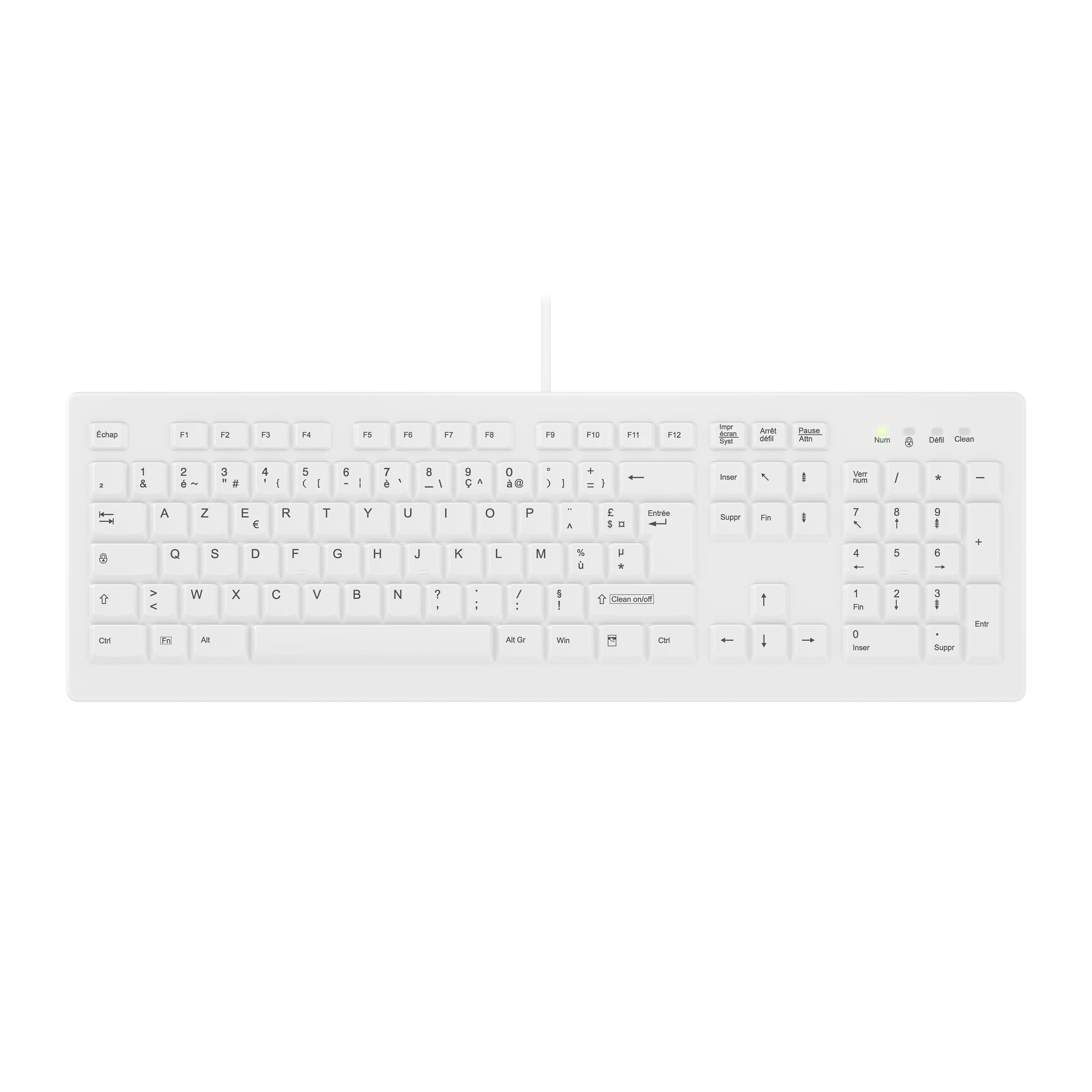 Contour Design Active Key AK-C8100F-U1-W/FR Tastatur Medizinisch USB AZERTY Französisch Weiß