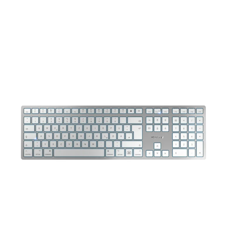 CHERRY KW 9100 SLIM FOR MAC Tastatur Universal USB + Bluetooth QWERTZ Deutsch Silber