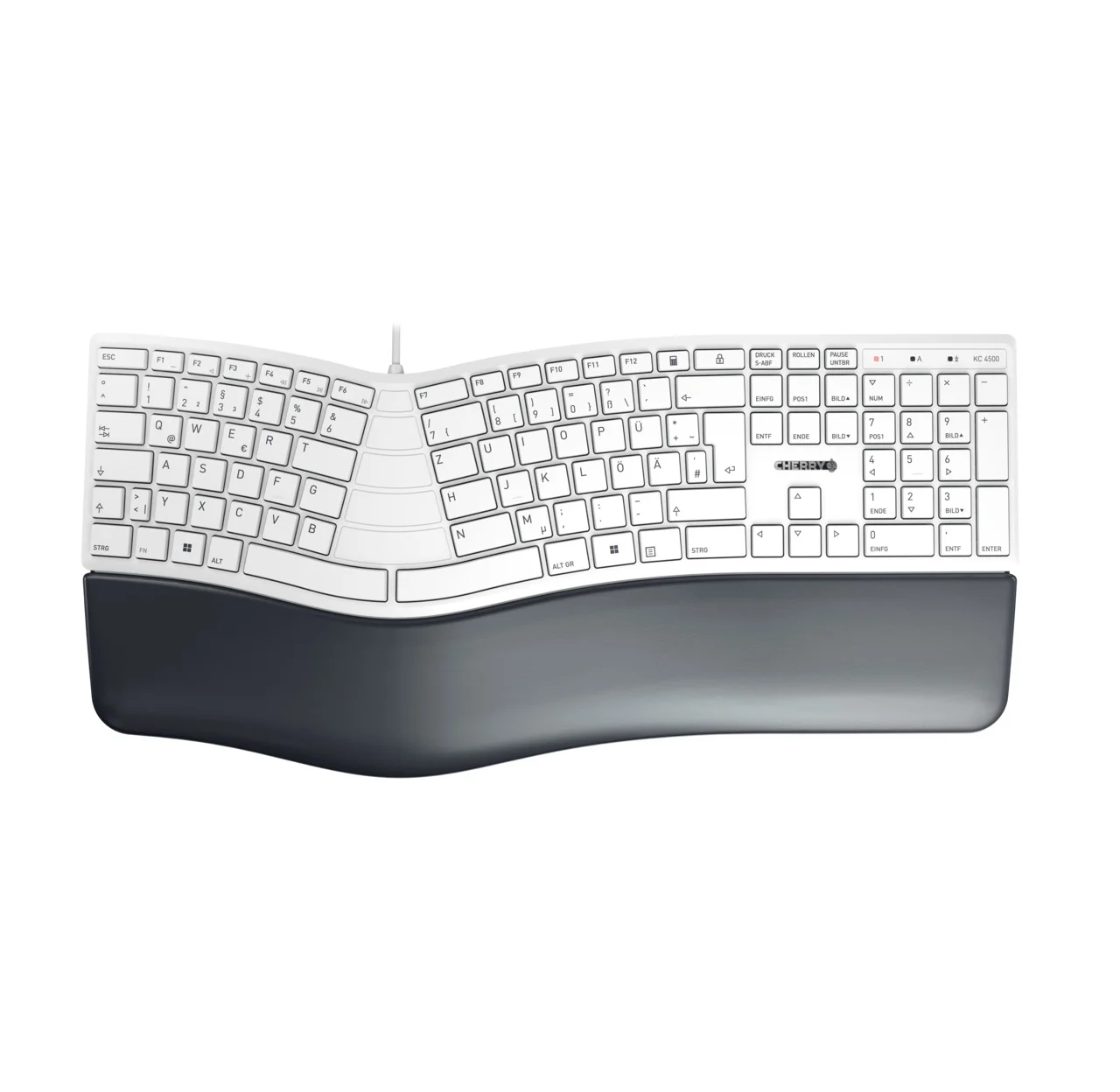 CHERRY KC 4500 ERGO Tastatur Universal USB QWERTZ Deutsch Weiß