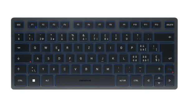 CHERRY KW 7100 MINI BT Tastatur Universal Bluetooth QWERTZ Schweiz Blau