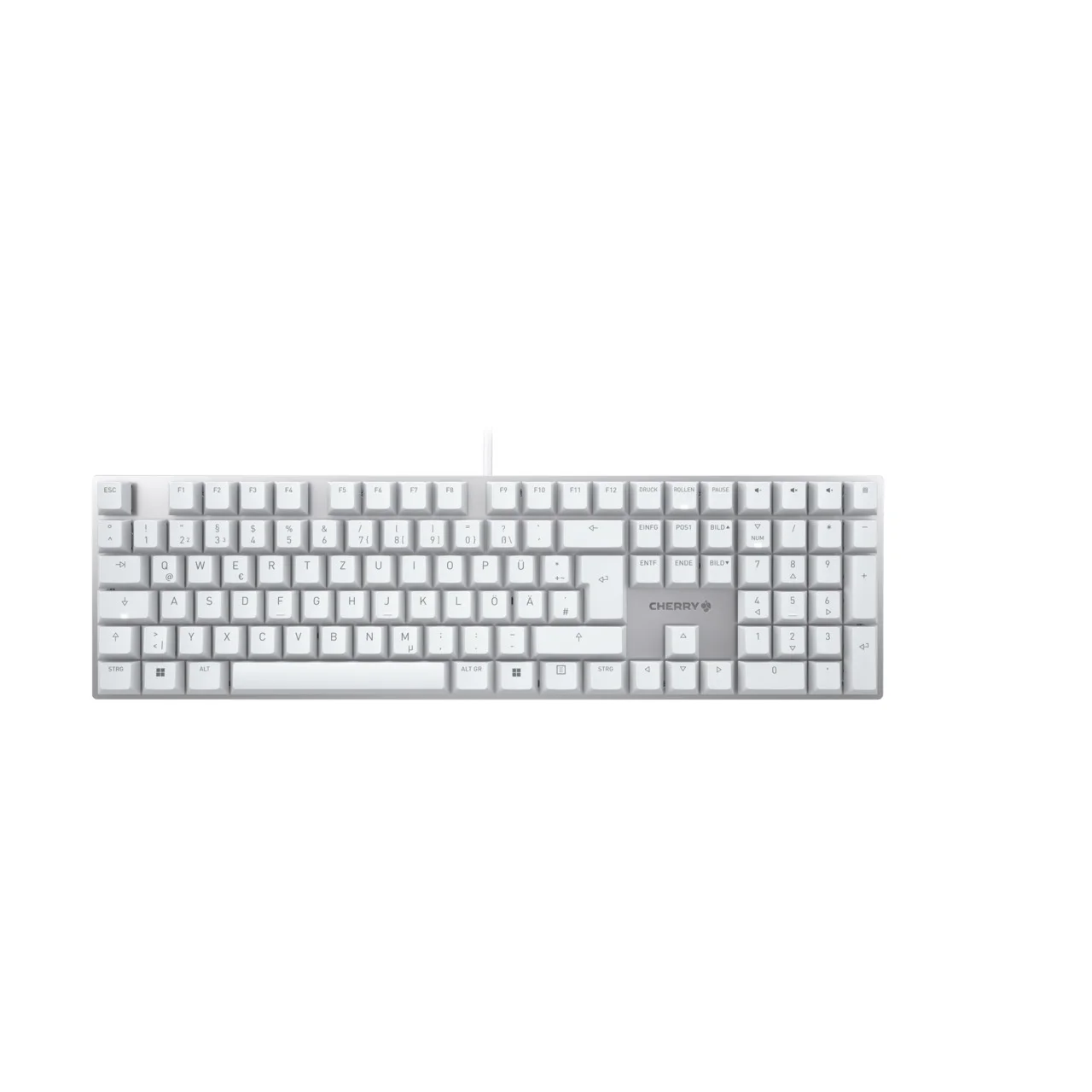 CHERRY KC 200 MX Tastatur Universal USB QWERTZ Deutsch Silber, Weiß