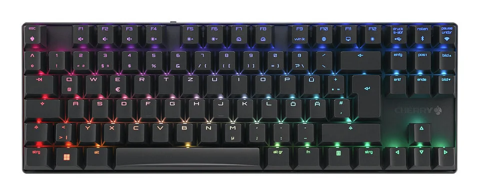 CHERRY MX 8.2 TKL Wireless RGB Tastatur Gaming USB + RF Wireless + Bluetooth QWERTZ Deutsch Schwarz