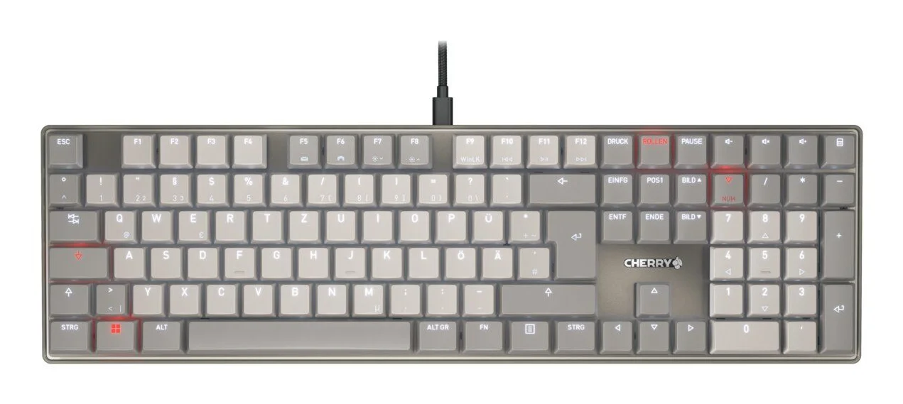 CHERRY KC 500 MX LP Tastatur Heimbüro USB QWERTZ Deutsch Grau