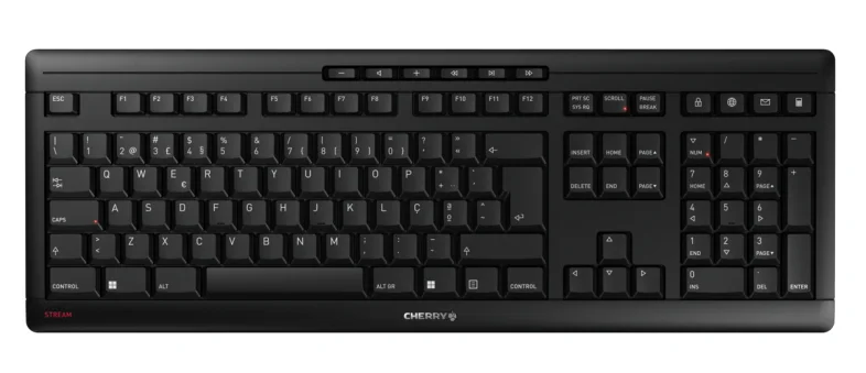 CHERRY STREAM KEYBOARD WIRELESS Tastatur Universal RF Wireless QWERTY Portuguesisch Schwarz