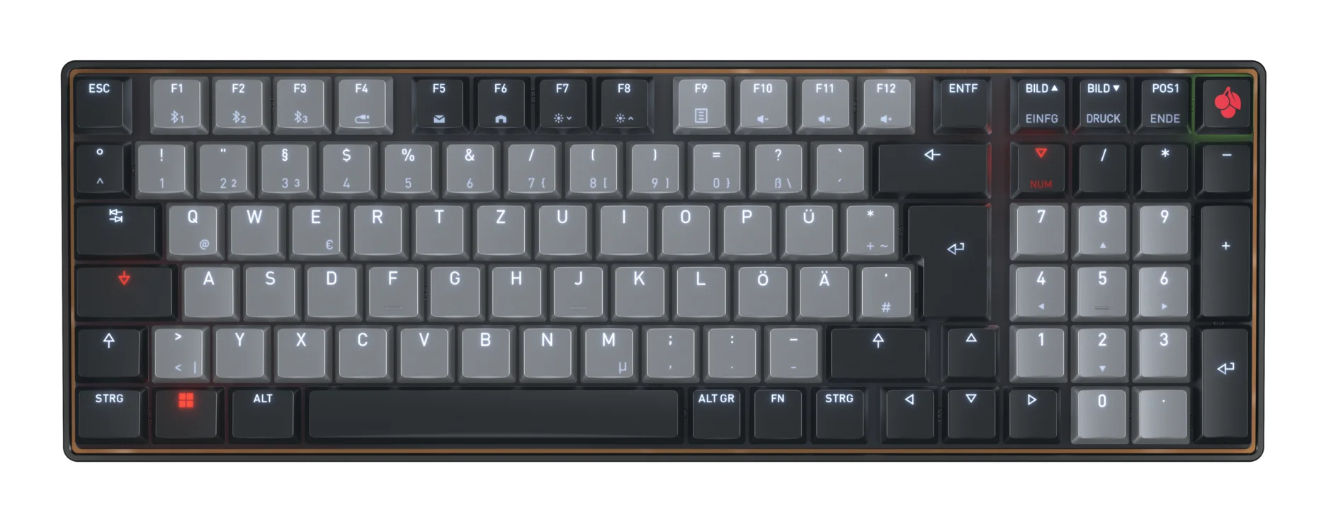 CHERRY KW 550 MX LP Tastatur Heimbüro USB + Bluetooth QWERTZ Deutsch Schwarz