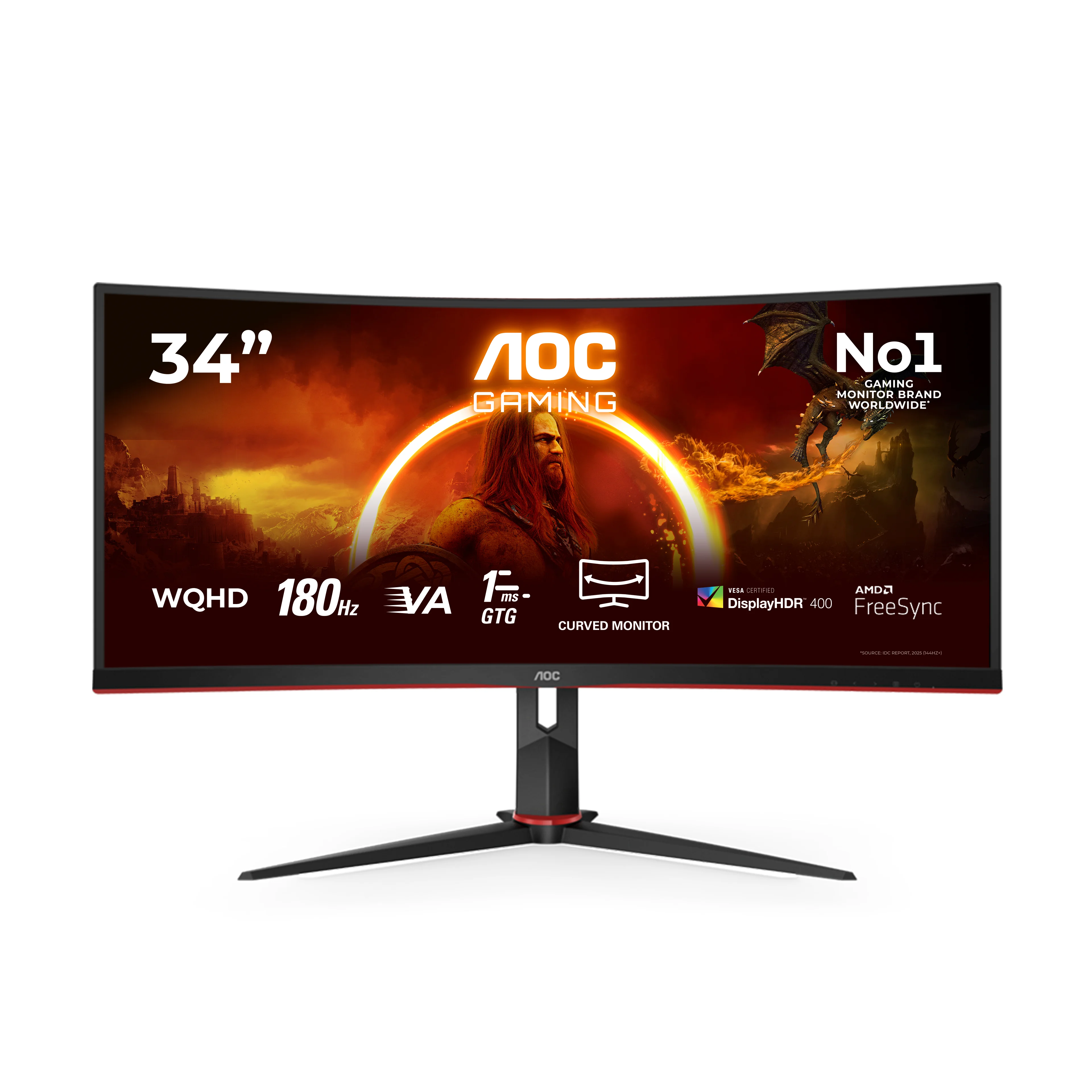 AOC G2 CU34G2XP Computerbildschirm 86,4 cm (34") 3440 x 1440 Pixel UltraWide Quad HD LED Schwarz, Rot