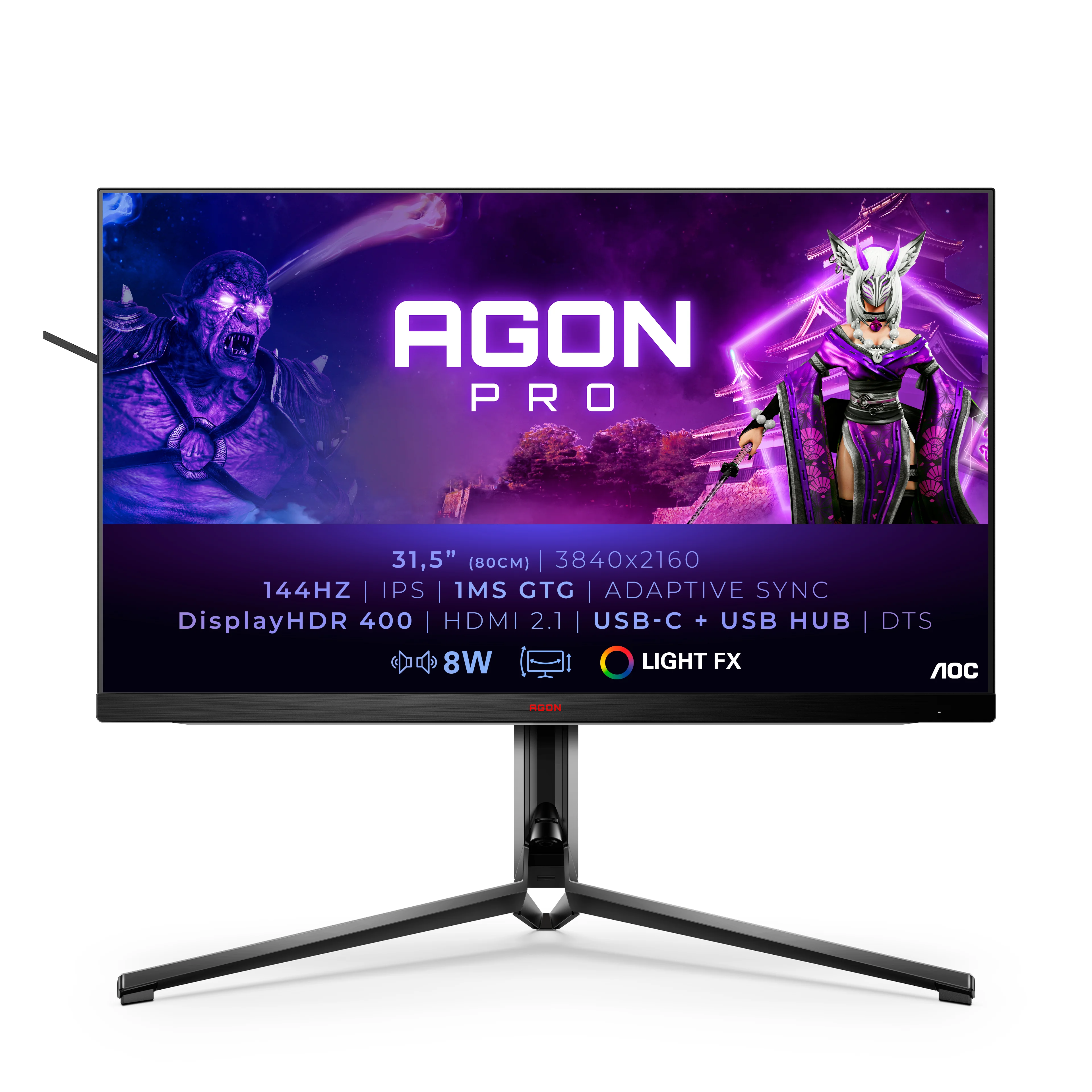AOC AG324UX/69 Computerbildschirm 80 cm (31.5") 3840 x 2160 Pixel Schwarz, Rot