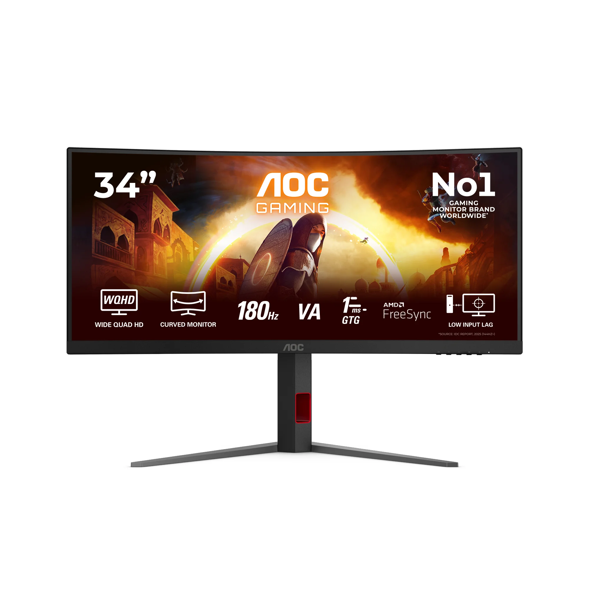 AOC G4 CU34G4/69 Computerbildschirm 86,4 cm (34") 3440 x 1440 Pixel Schwarz, Rot