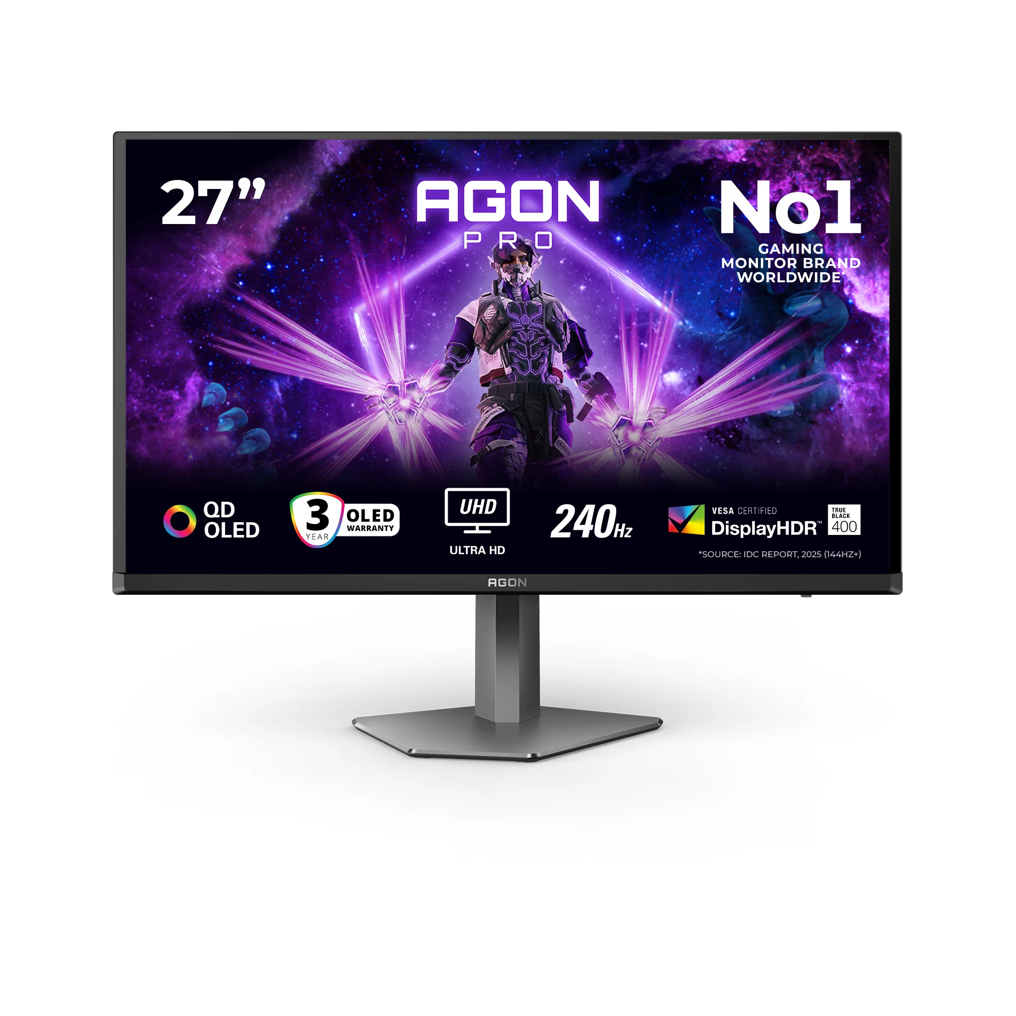 AOC G2 AG276UZD Computerbildschirm 67,3 cm (26.5") 3840 x 2160 Pixel 4K Ultra HD OLED Schwarz