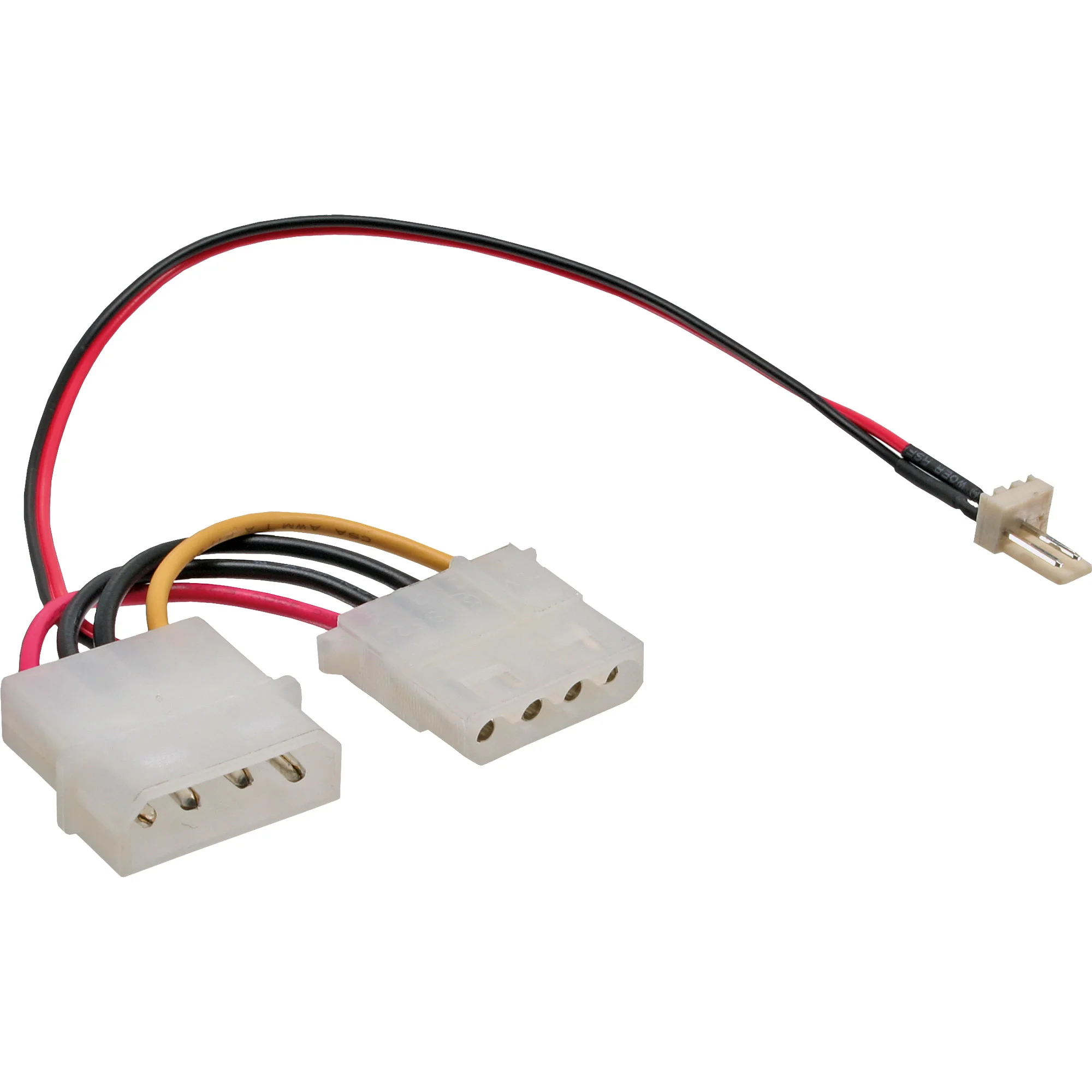 InLine Lüfter Adapterkabel, 3pol Lüfter an 4pol Netzteil 12V, 0,15m