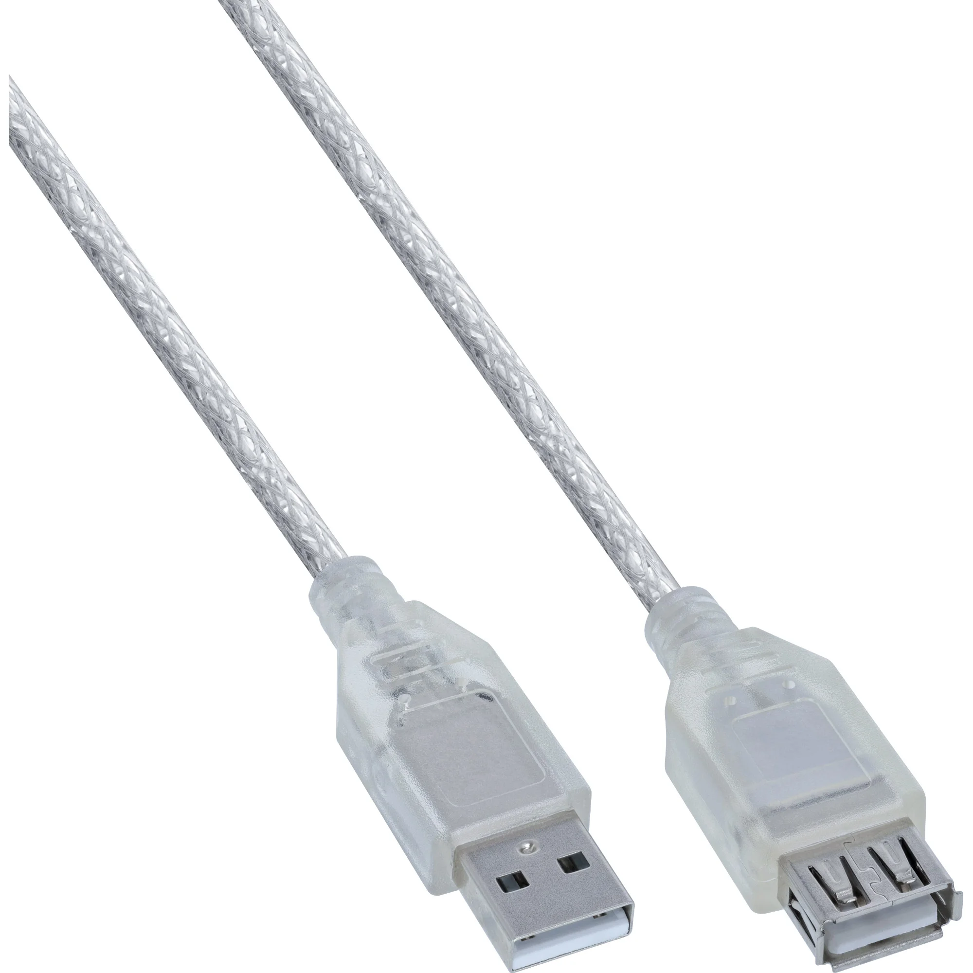 InLine USB 2.0 Verlängerung, St/Bu, Typ A, transparent, 2m